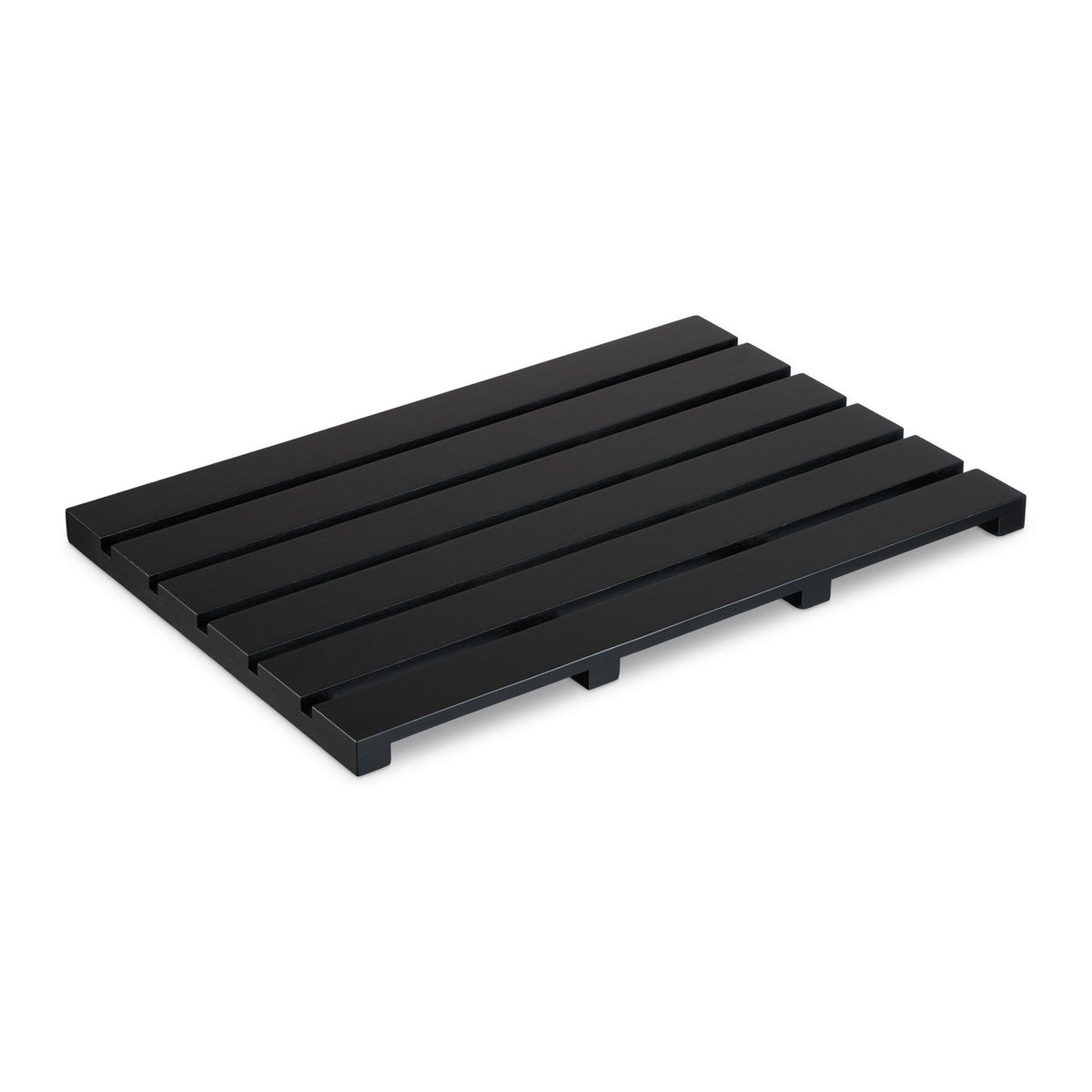Black bamboo bath mat