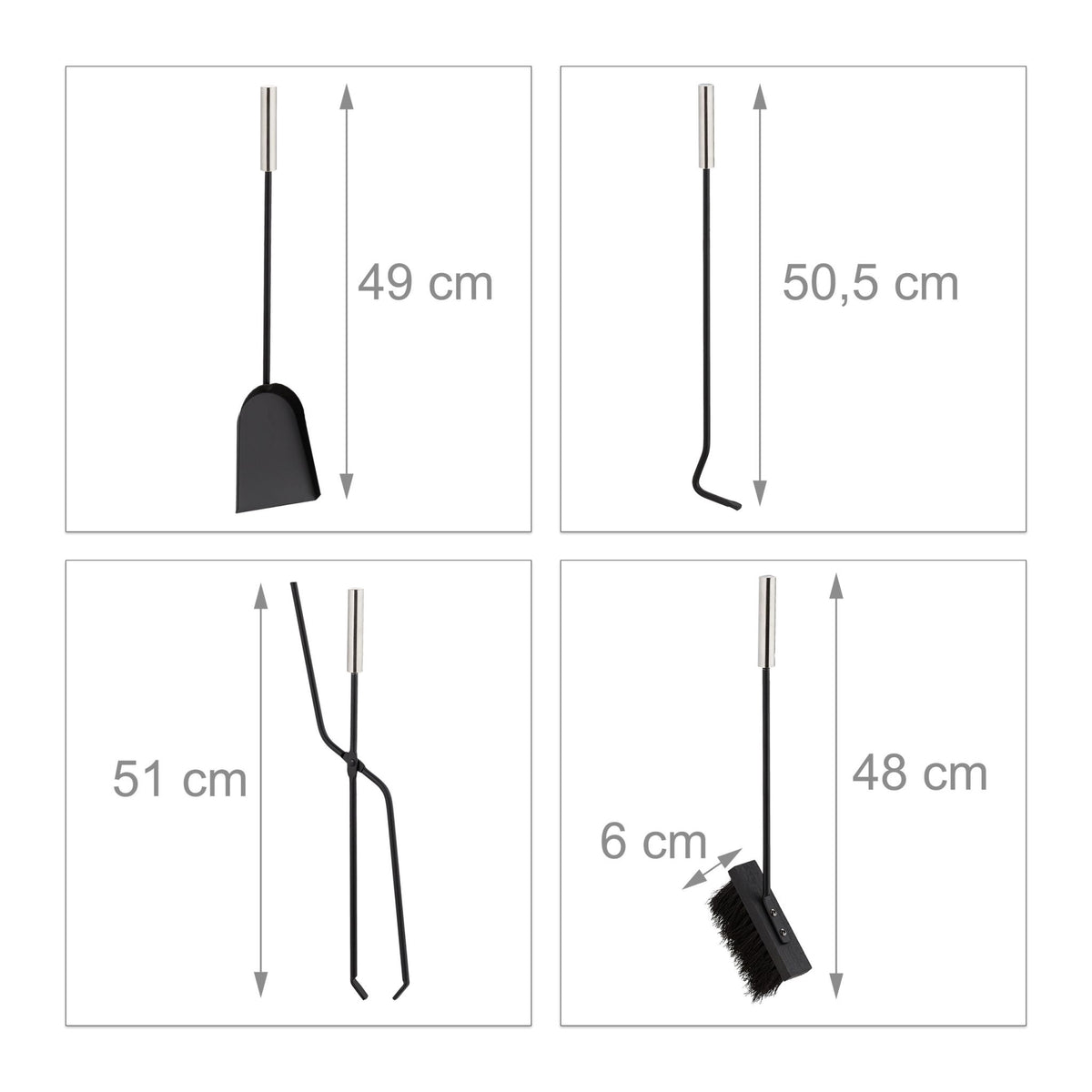 Black fire stand in 5 parts modern
