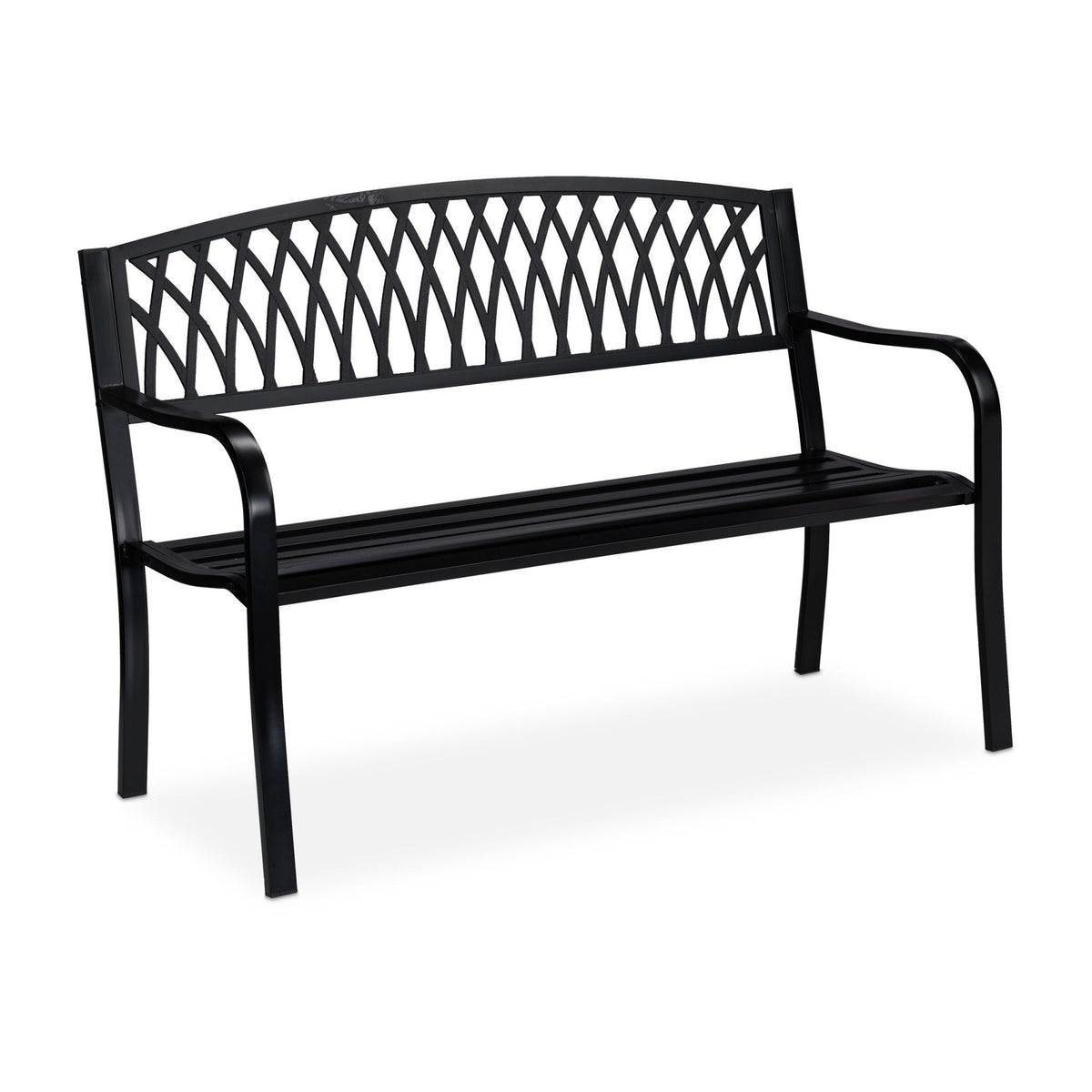Black garden bench