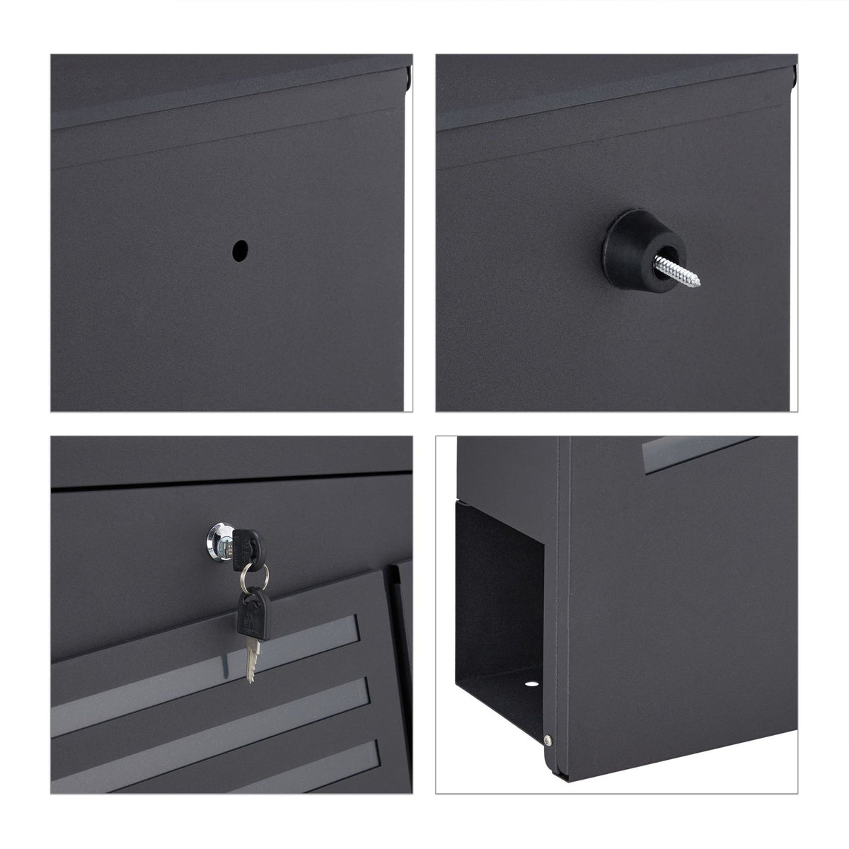 Black mailbox with newspaper holder