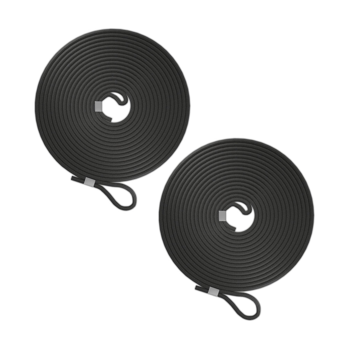 Black rubber rope in a set of 2