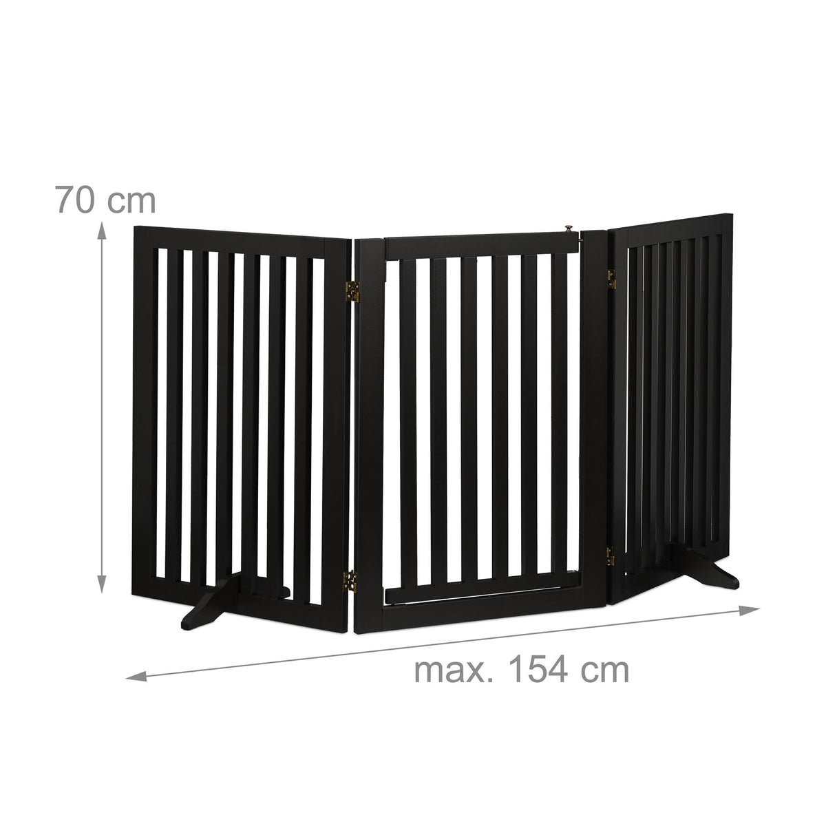 Black security gate with door 70 cm