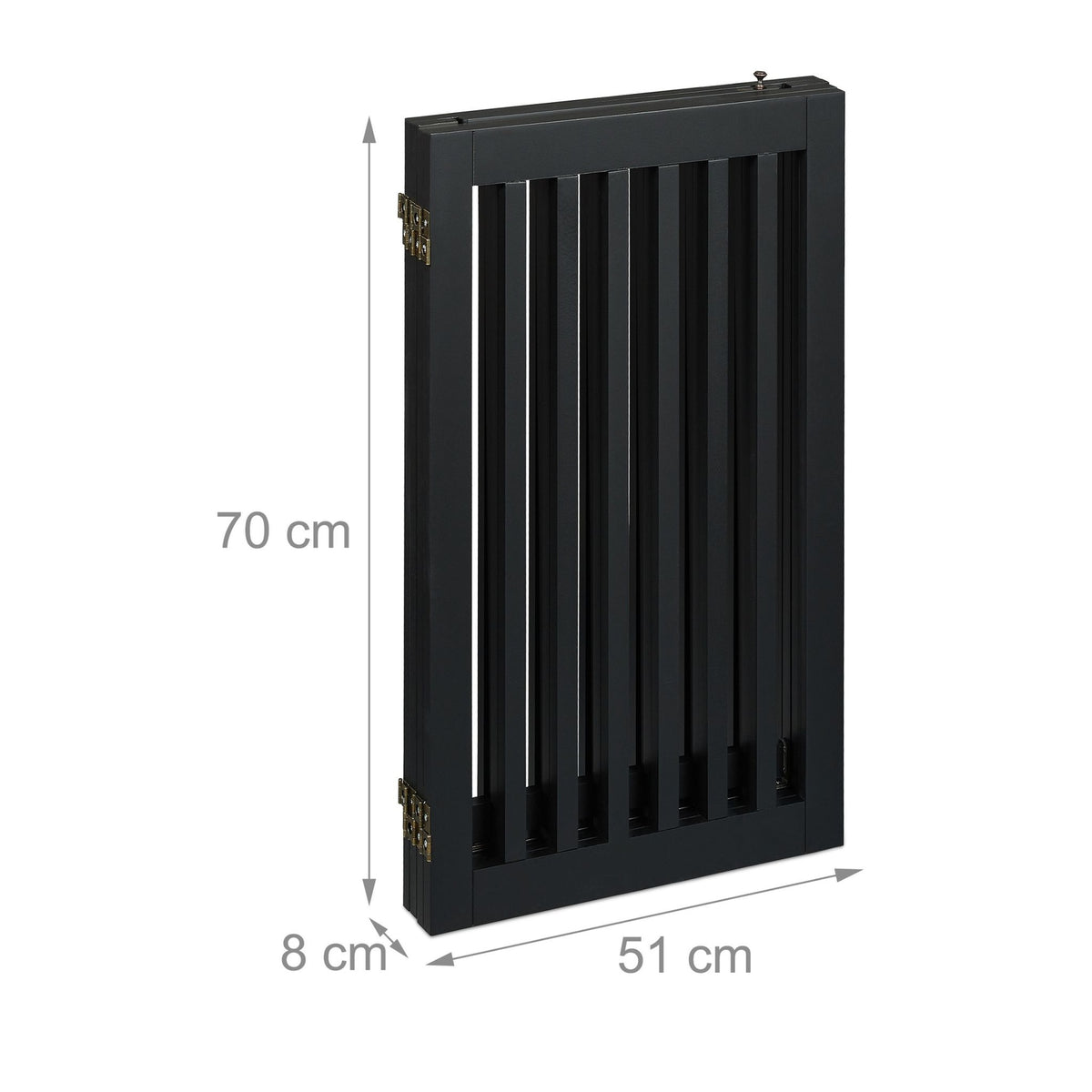 Black security gate with door 70 cm