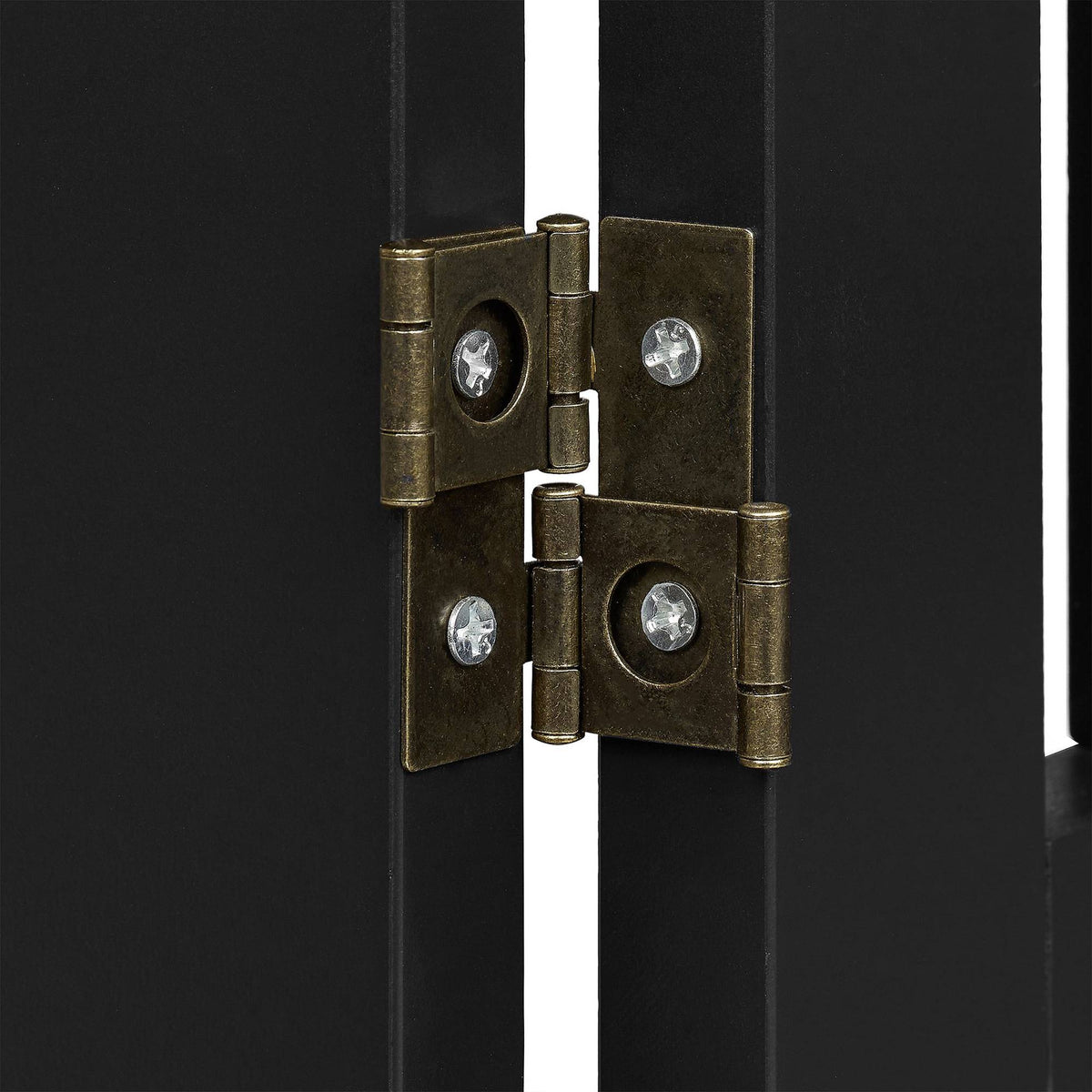 Black security gate with door 70 cm