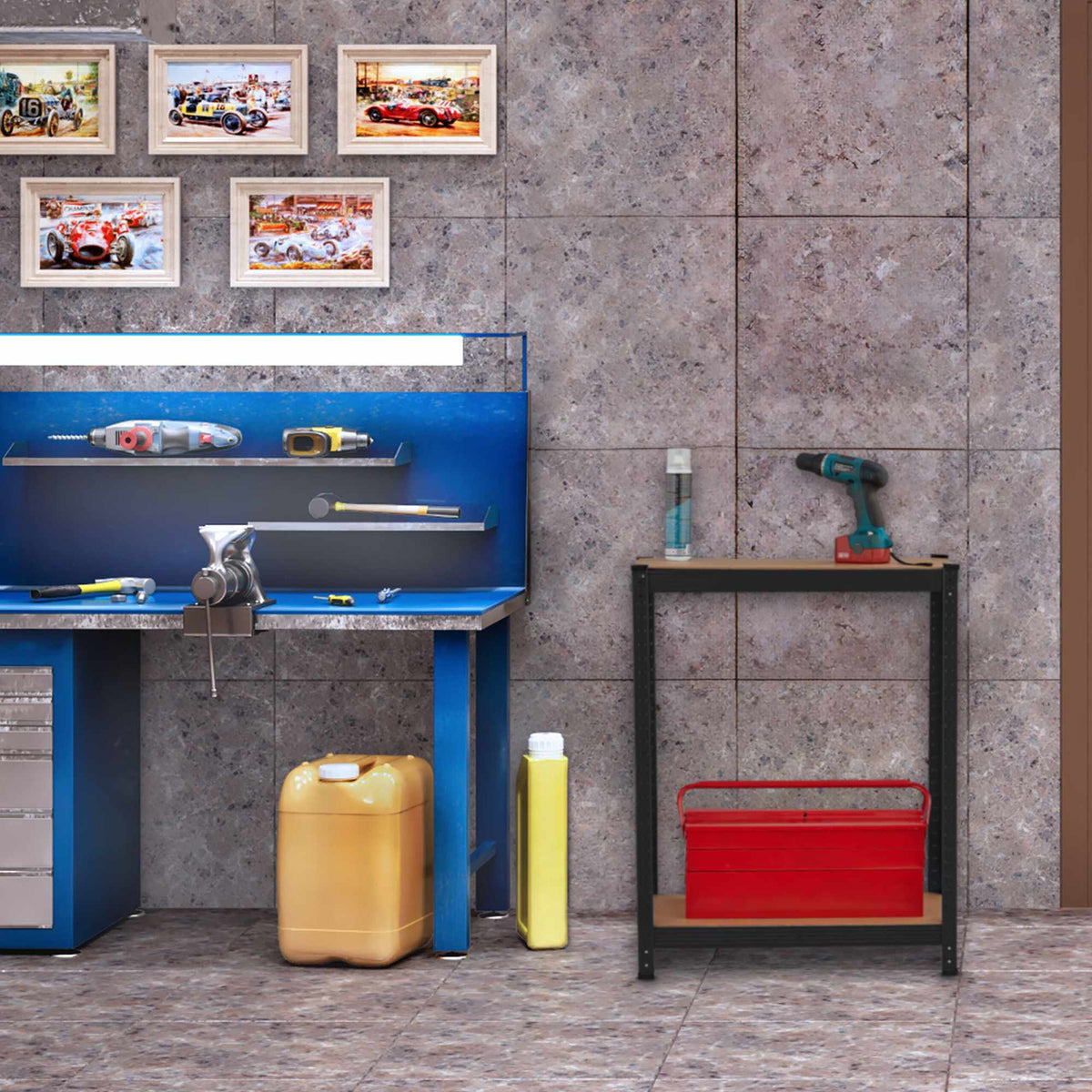 Black shelf for high load 5 levels
