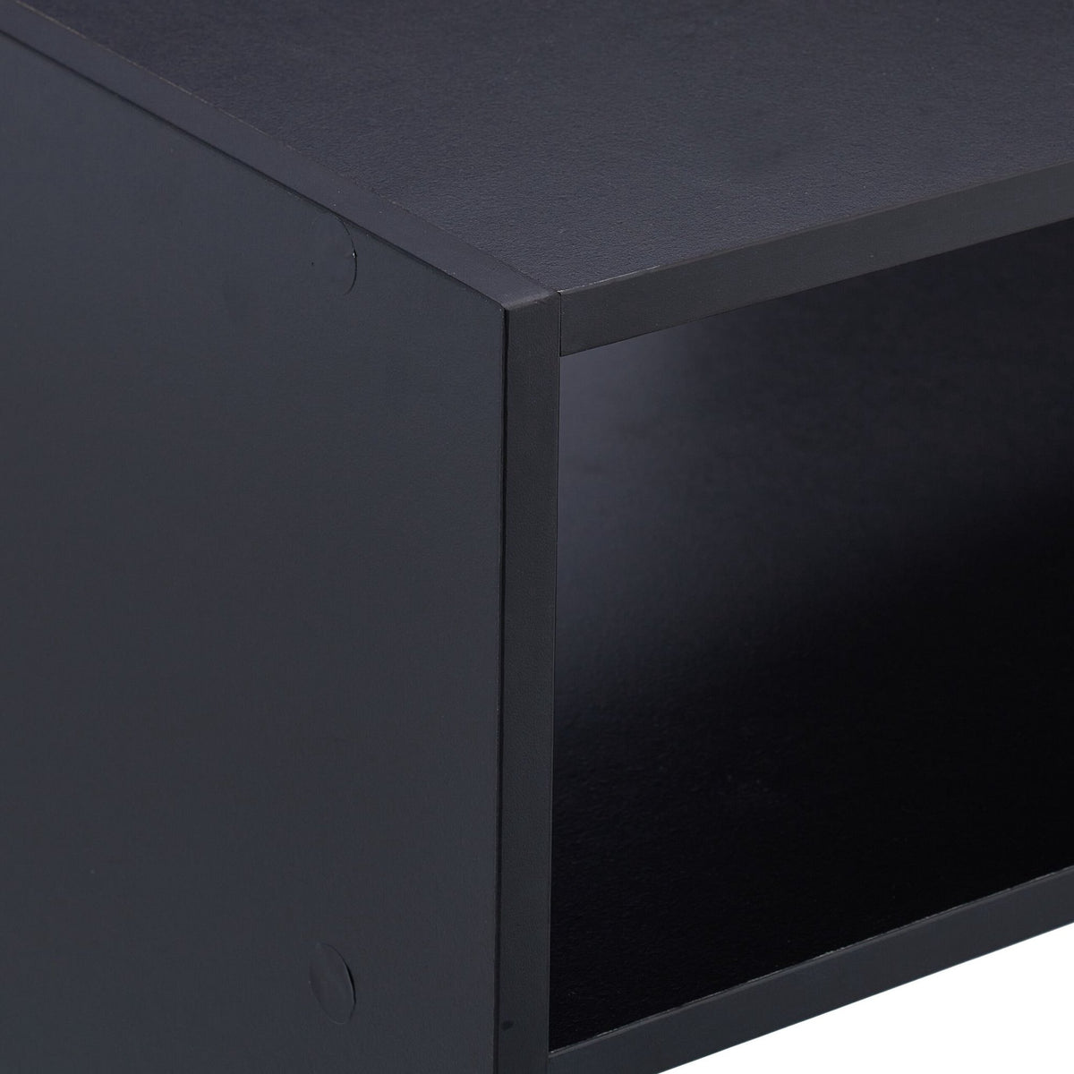 Black shoe shelf with 2 shelves