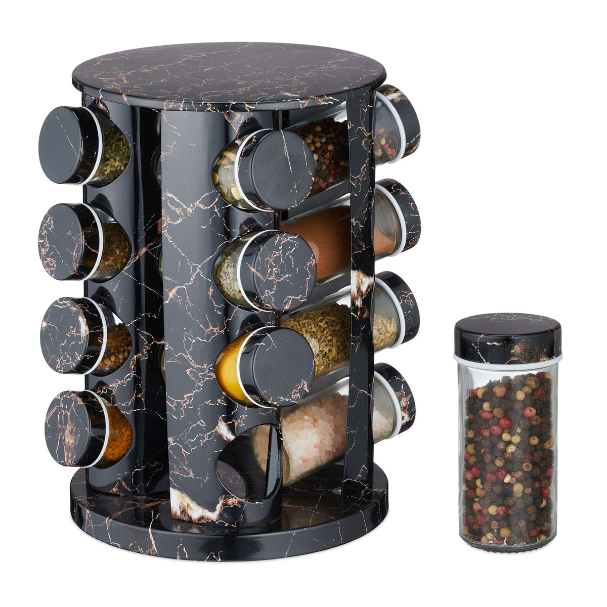 Black spice carousel in marble design