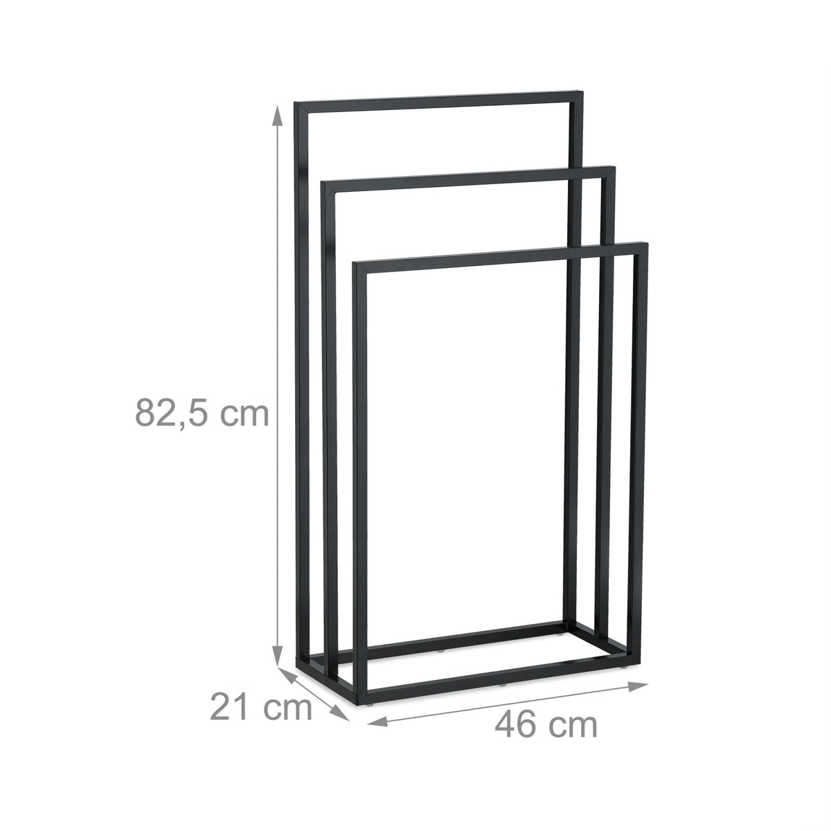 Black towel rail 3 rails