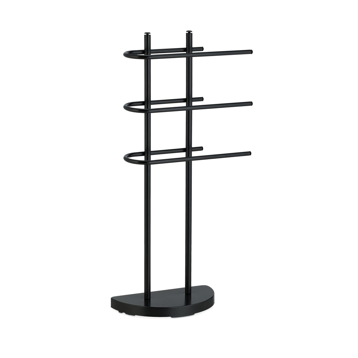 Black towel rail with 3 rails