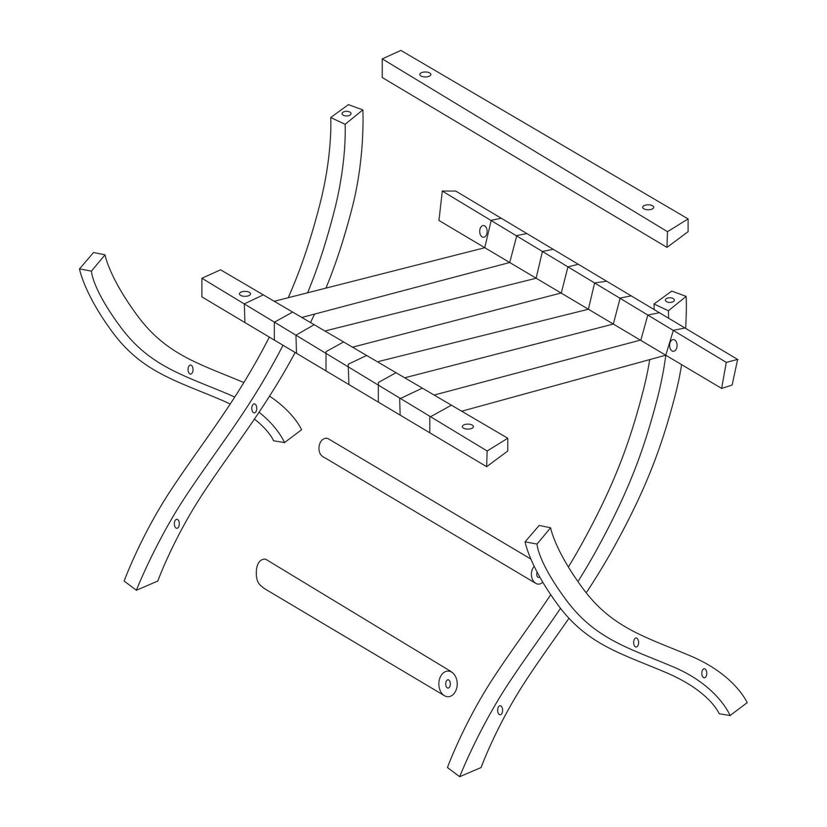 Black trunk rack with wall protection