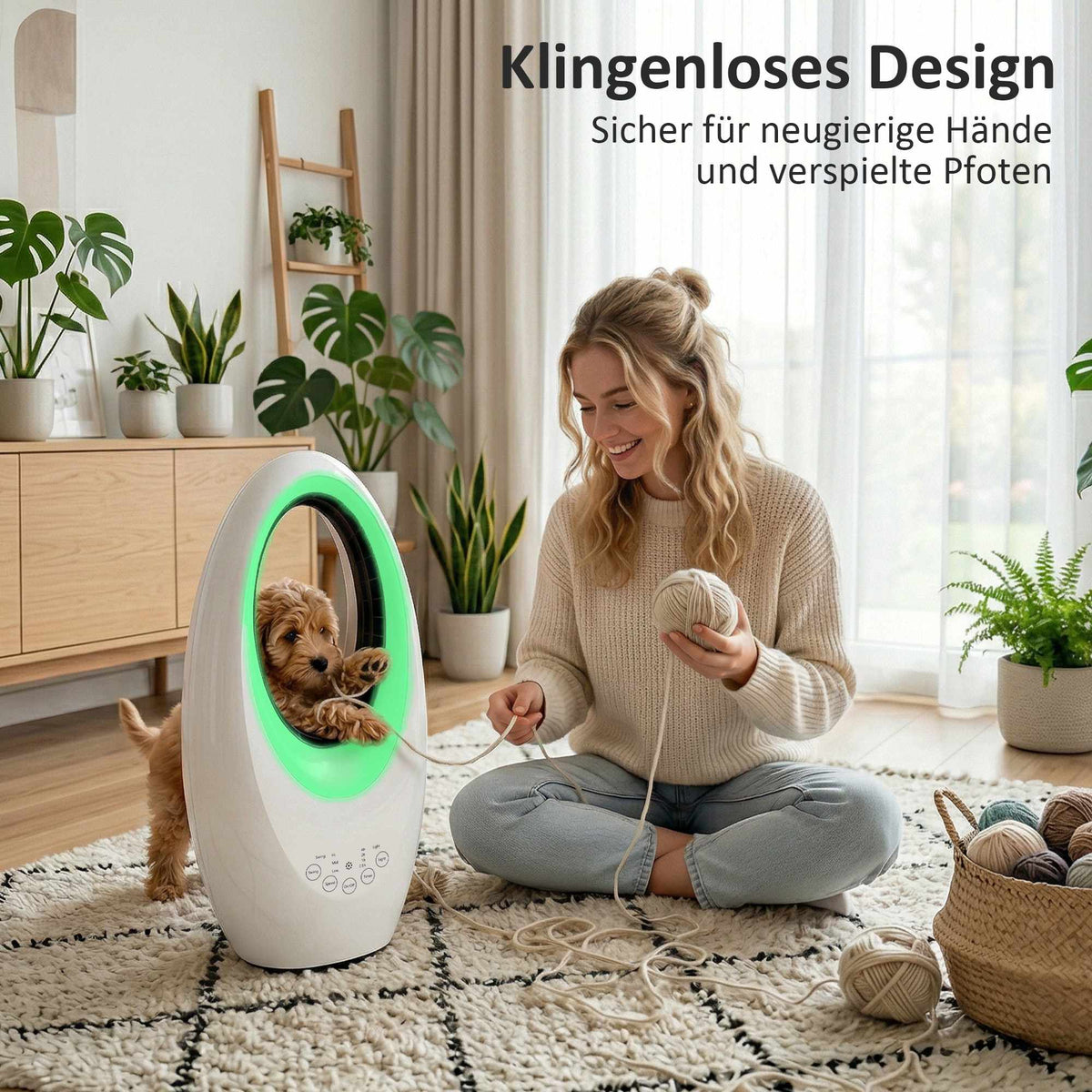 Bladeless Tower Fan, Quiet 36dB, 60 Oscillation, Remote Control