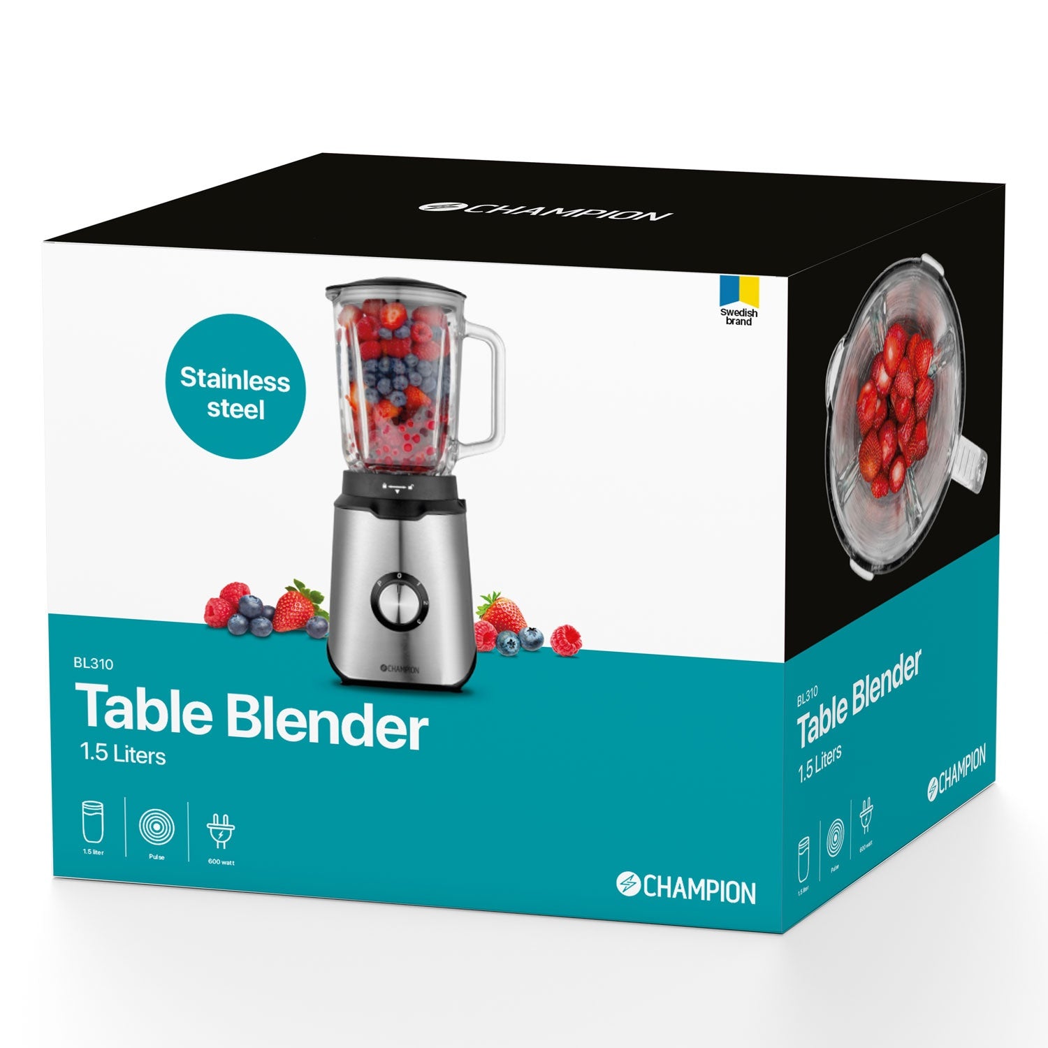 Blender 1.5L 600W Glass Jug BL310 Stainless