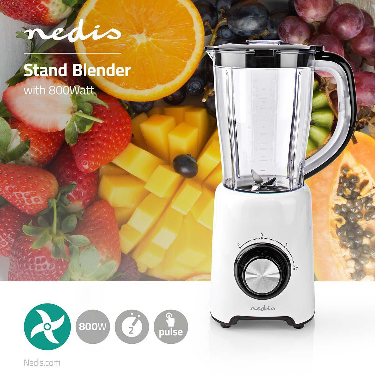 Blender | 800 W | 1.5 l | Plastic | 2 speed setting | Black / White