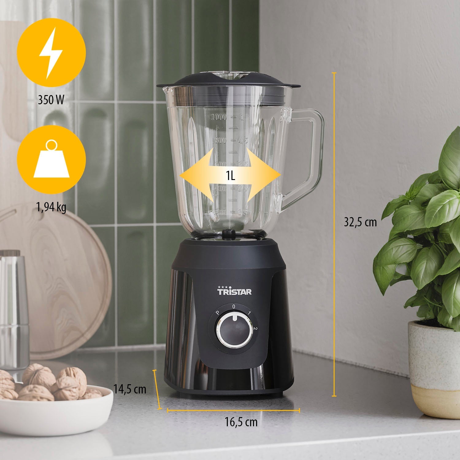 Blender BL-4482 1L Glass jug 350W pulse function