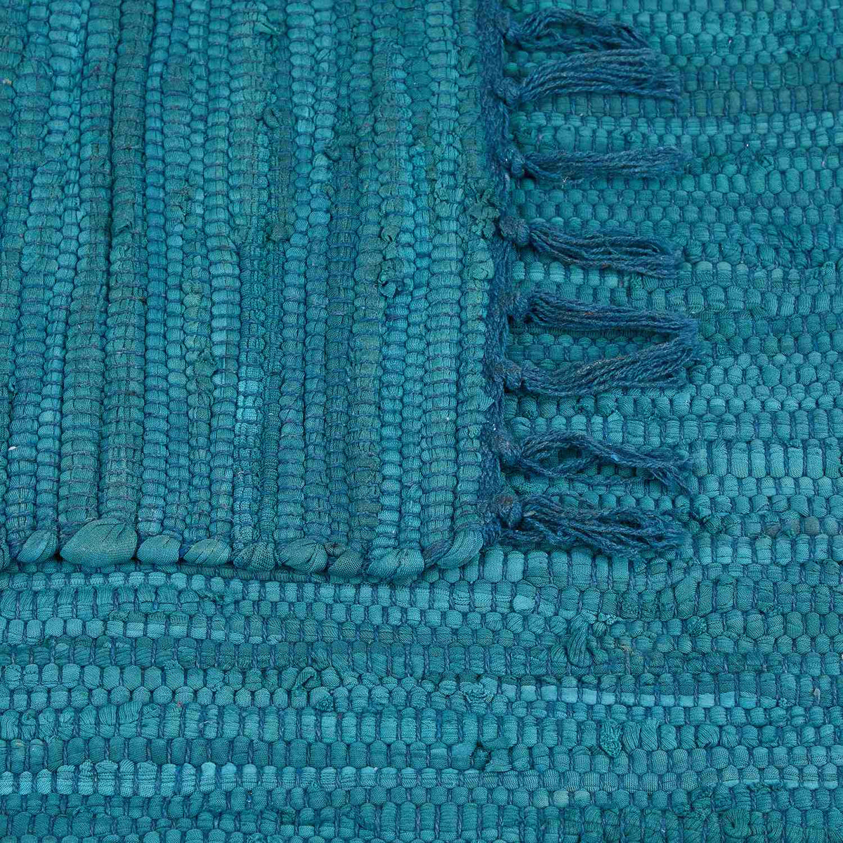 Blue cotton rag rug