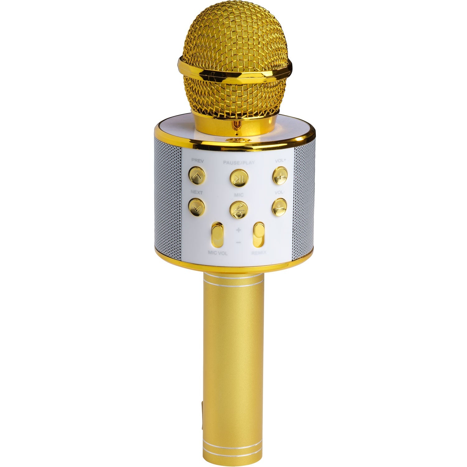 Bluetooth Karaoke Microphone with built-in speaker. Gold