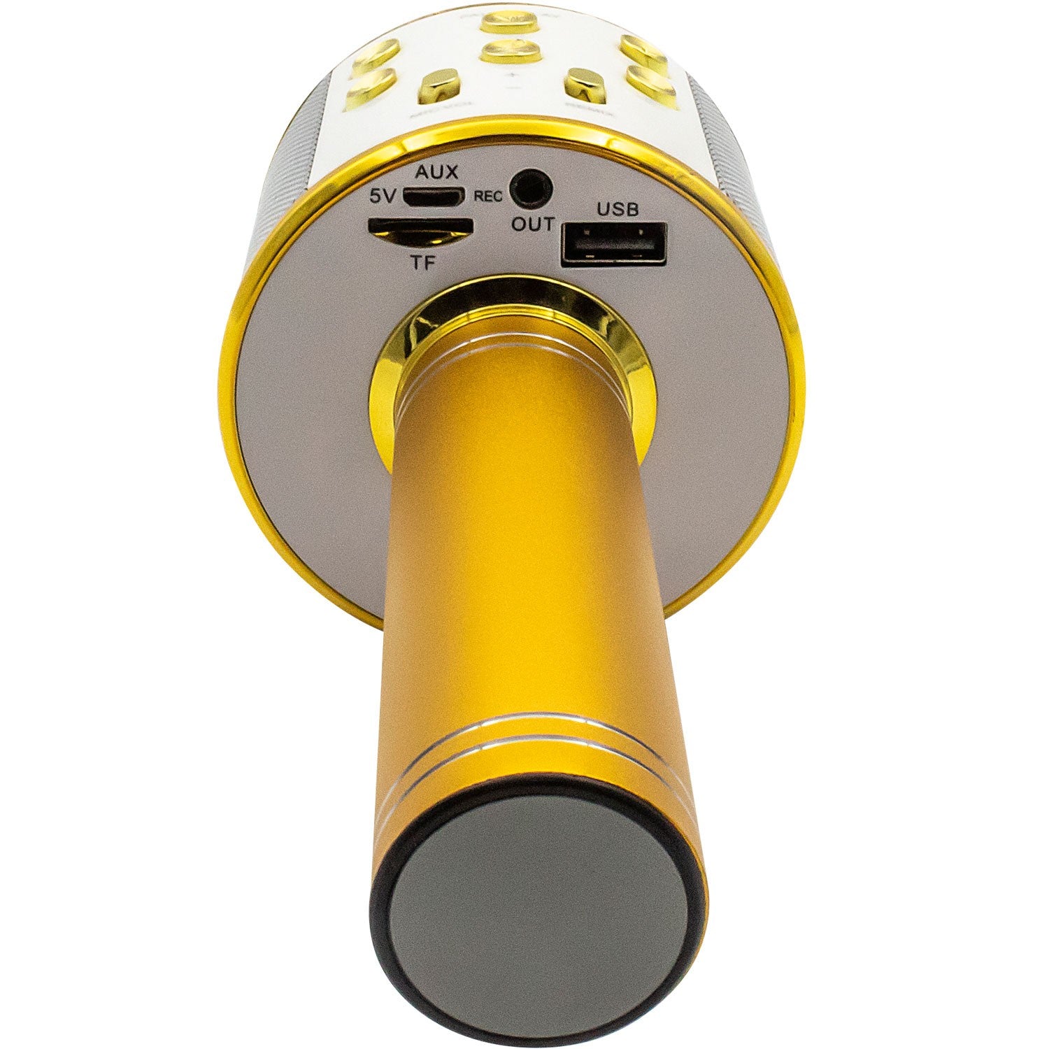 Bluetooth Karaoke Microphone with built-in speaker. Gold
