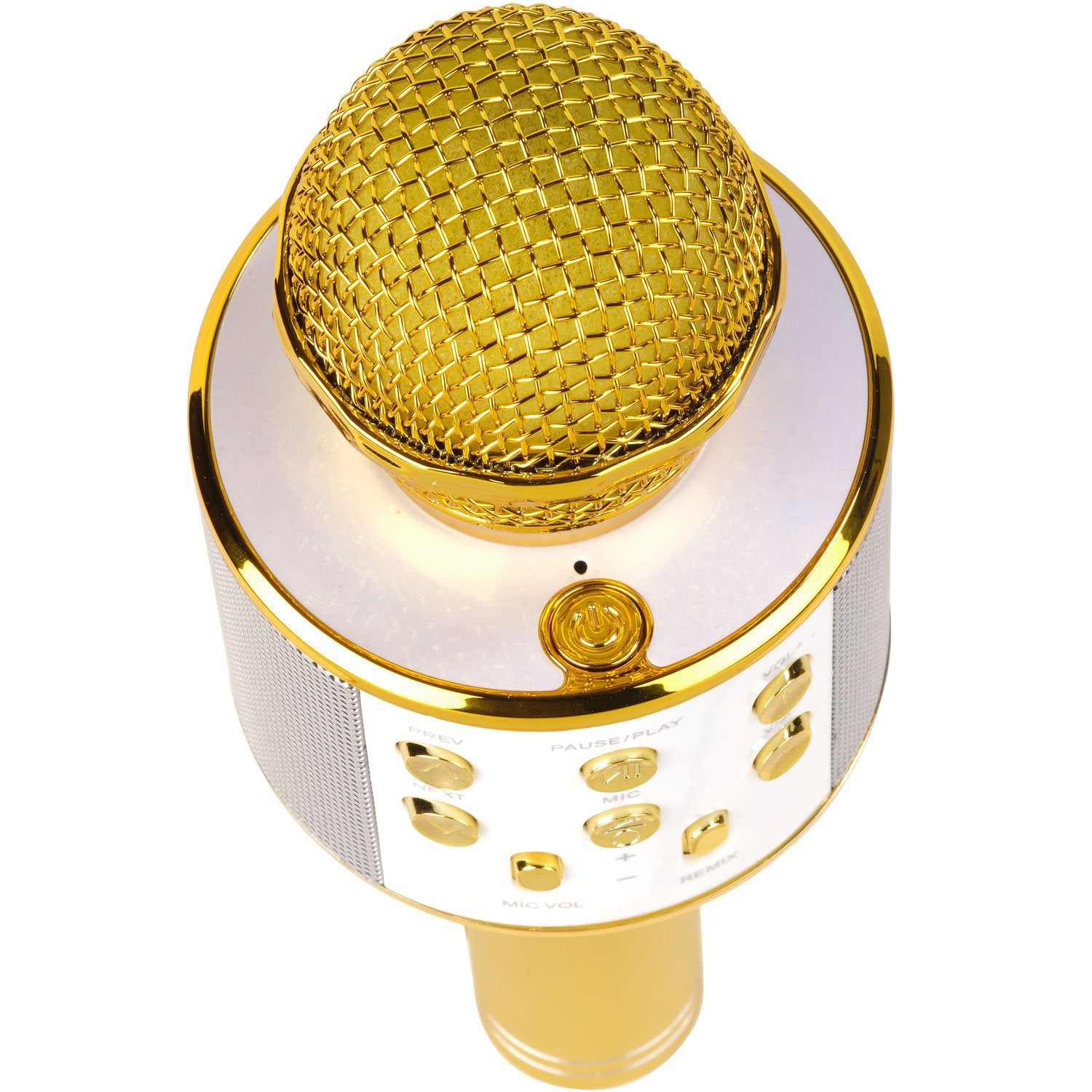Bluetooth Karaoke Microphone with built-in speaker. Gold