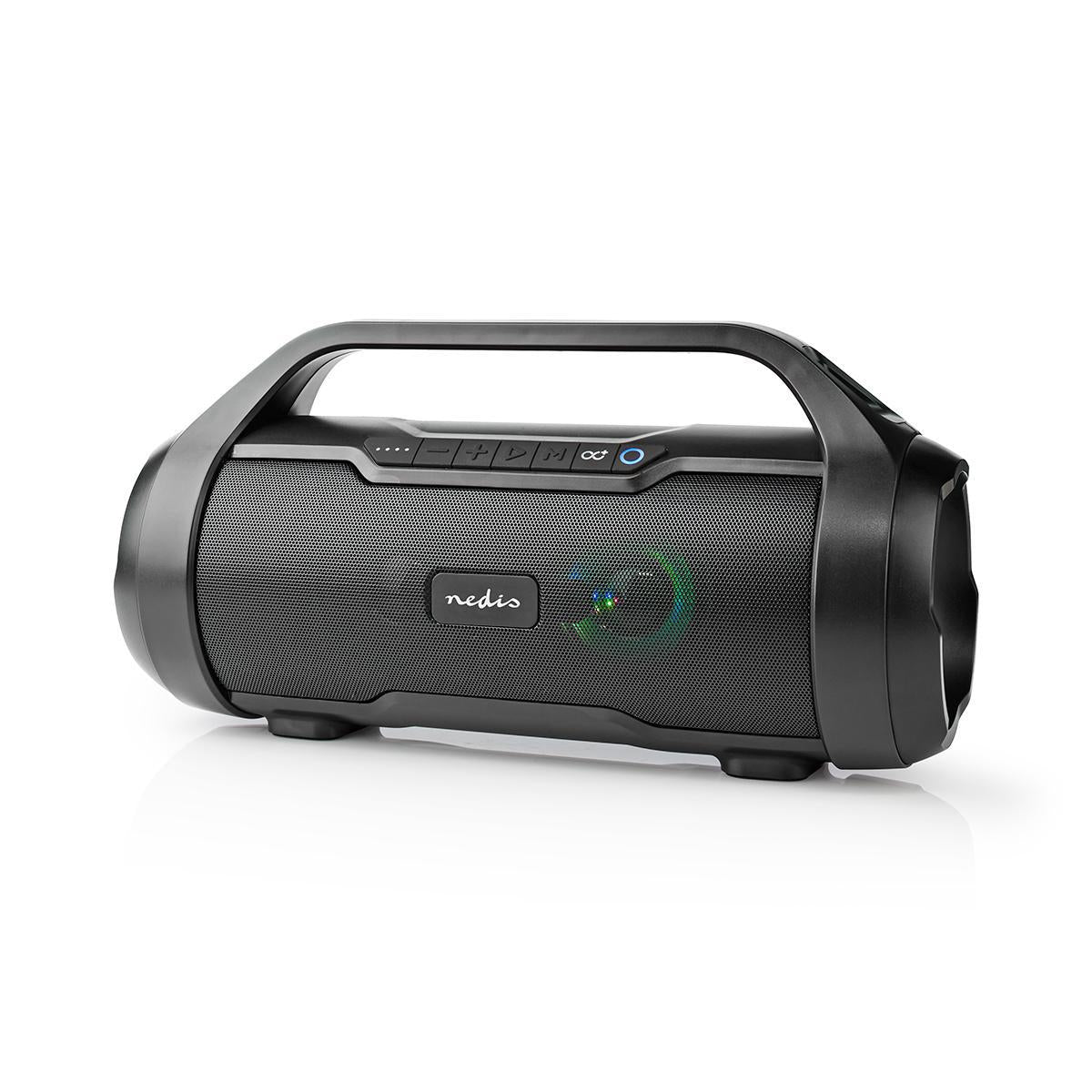 Bluetooth® Party Boombox | 6 hours | 2.0 | 120 W | Media playback: AUX / Micro SD / USB | IPX5 | Syncable | Carrying handle | Party lights | Black