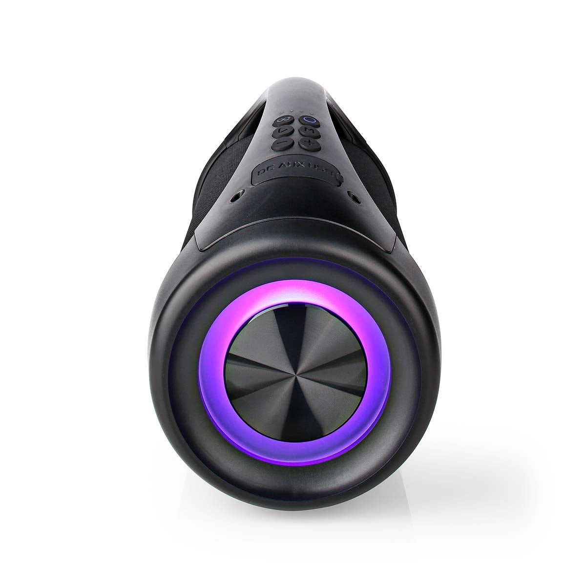Bluetooth® Party Boombox | 6 hours | 2.0 | 50 W | Playback of media: AUX / USB | IPX5 | Syncable | Carrying handle | Party lights | Black