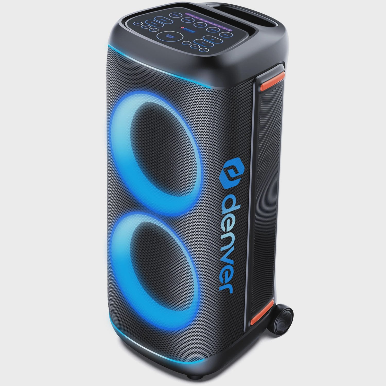 Bluetooth Party Speaker, 2x10" Woofers, 200W, LED Lights