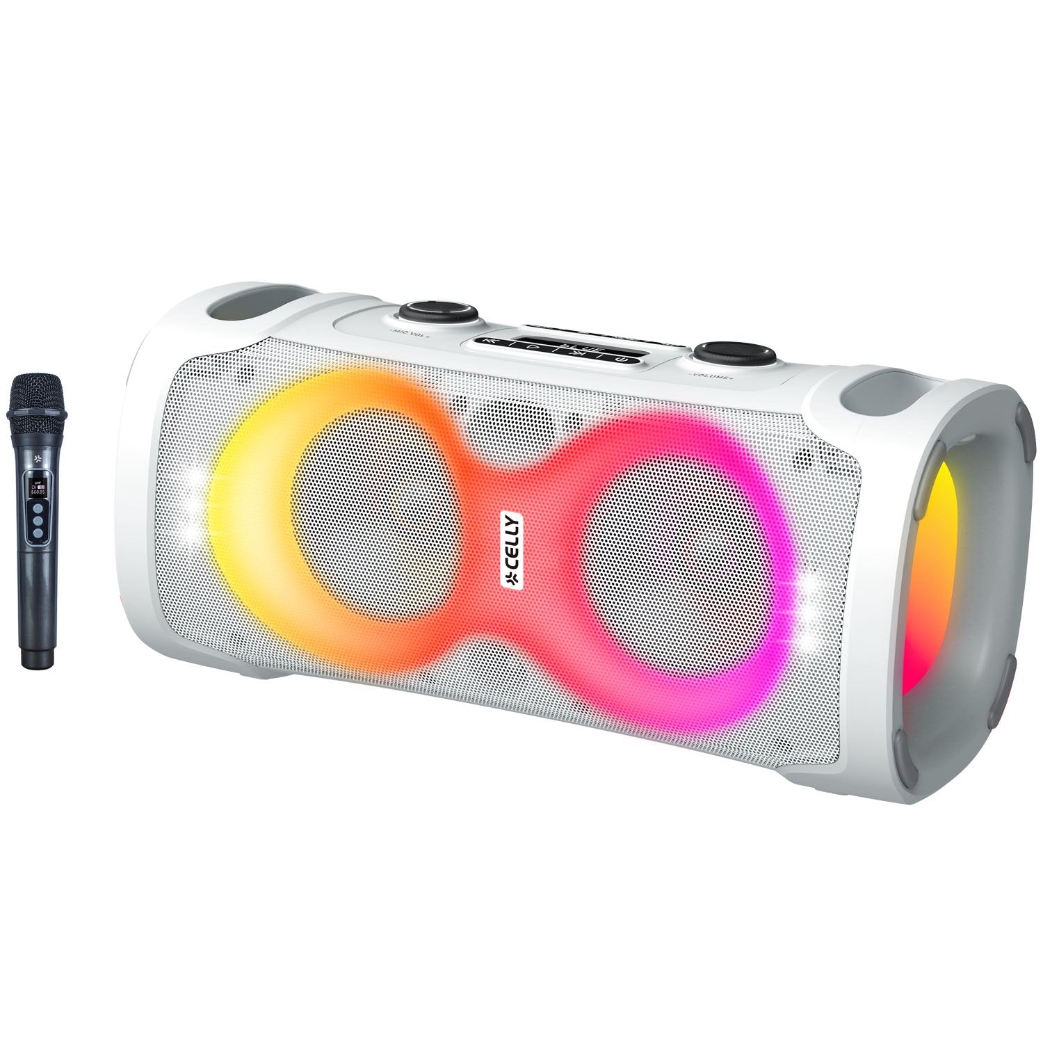 Bluetooth Party Speaker 45W with Wireless Mic, White