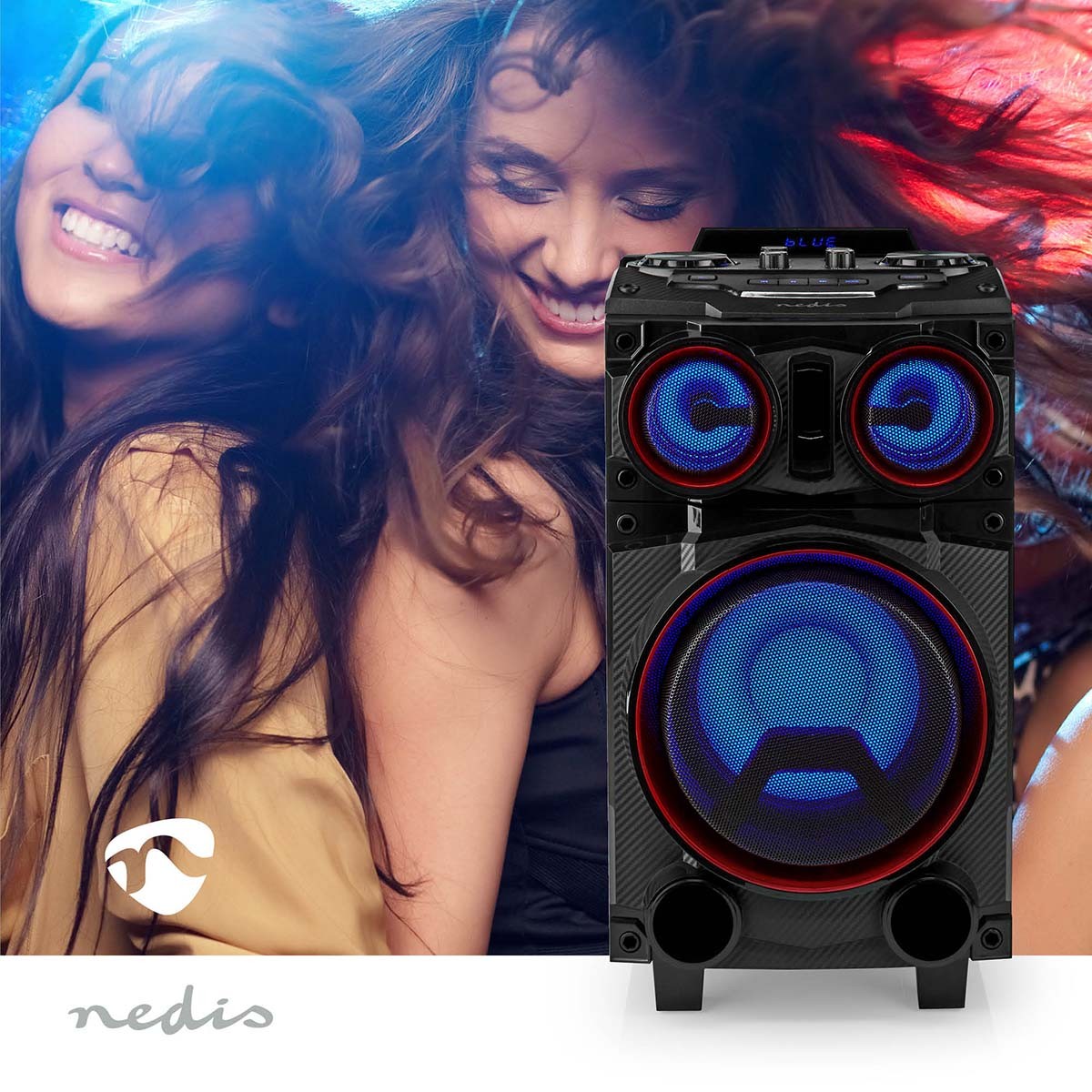 Bluetooth® Party Speaker | Maximum battery play time: 6.5 hrs | 120 W | Carrying handle | Party lights | Equalizer | Black
