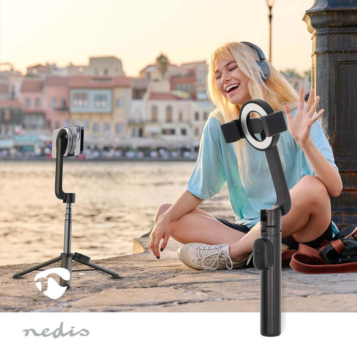 Bluetooth® Selfie Stick | Bluetooth® version: 5.0 | Maximum screen size: 7 " | Folded lenght: 17 cm | Unfolded length: 61 cm | Maximum weight capacity: 1000 g | Battery Powered