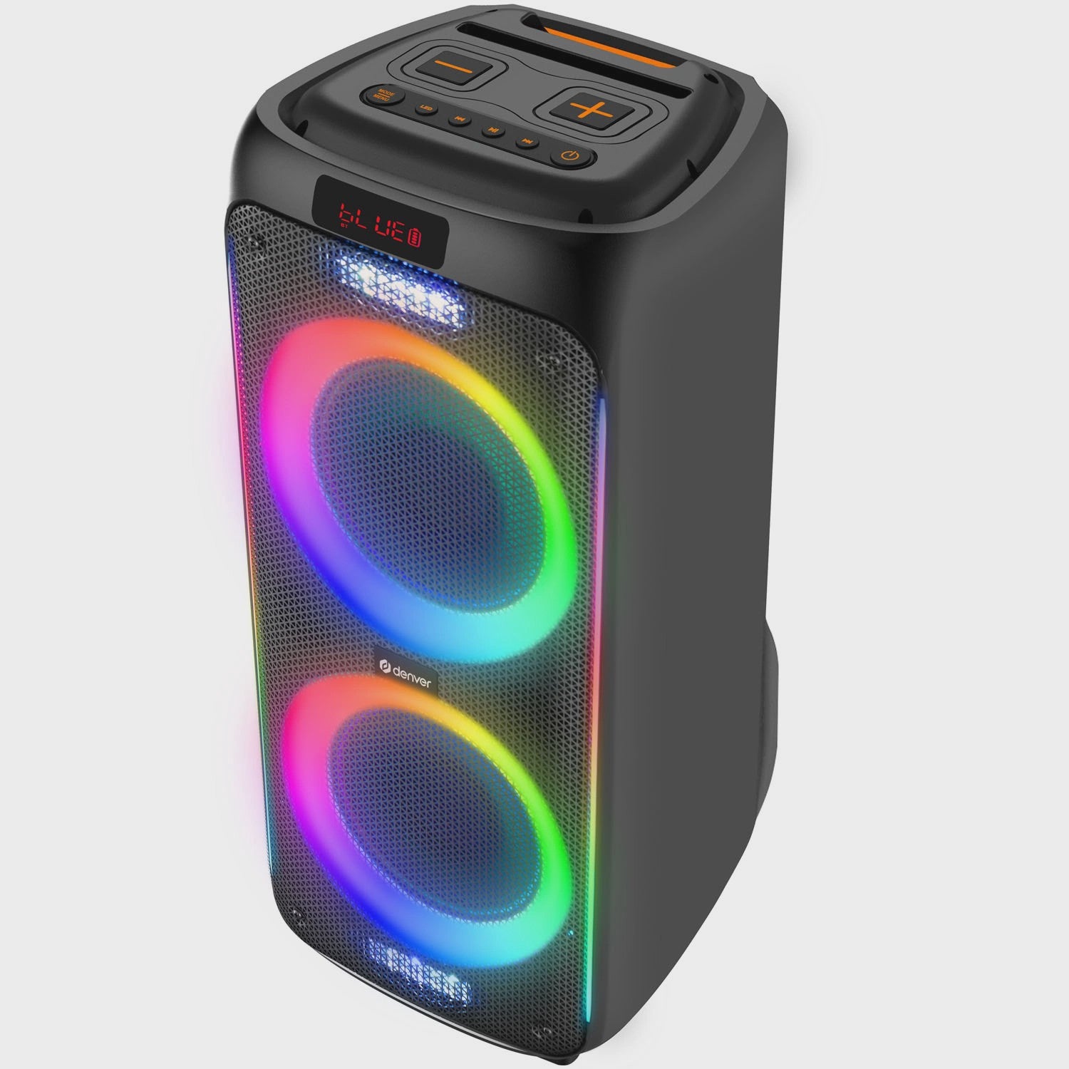 Bluetooth Speaker 2x10" Woofer, 100W, LED Lights, Black