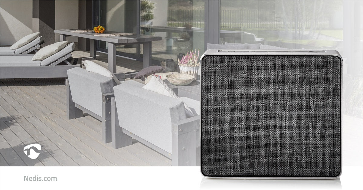 Bluetooth® Speaker | Maximum battery life: 4 hours | Handheld design | 15 W| Stereo | Built-in microphone | Gray
