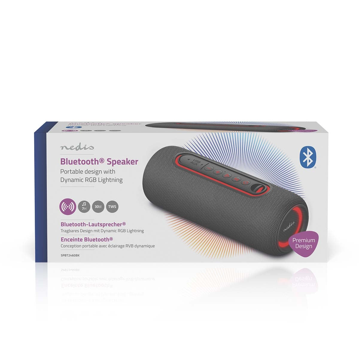 Bluetooth® Speaker | Maximum battery play time: 4 hrs | Handheld Design | 30 W | Stereo | Built-in microphone | X5 | Linkable | Black