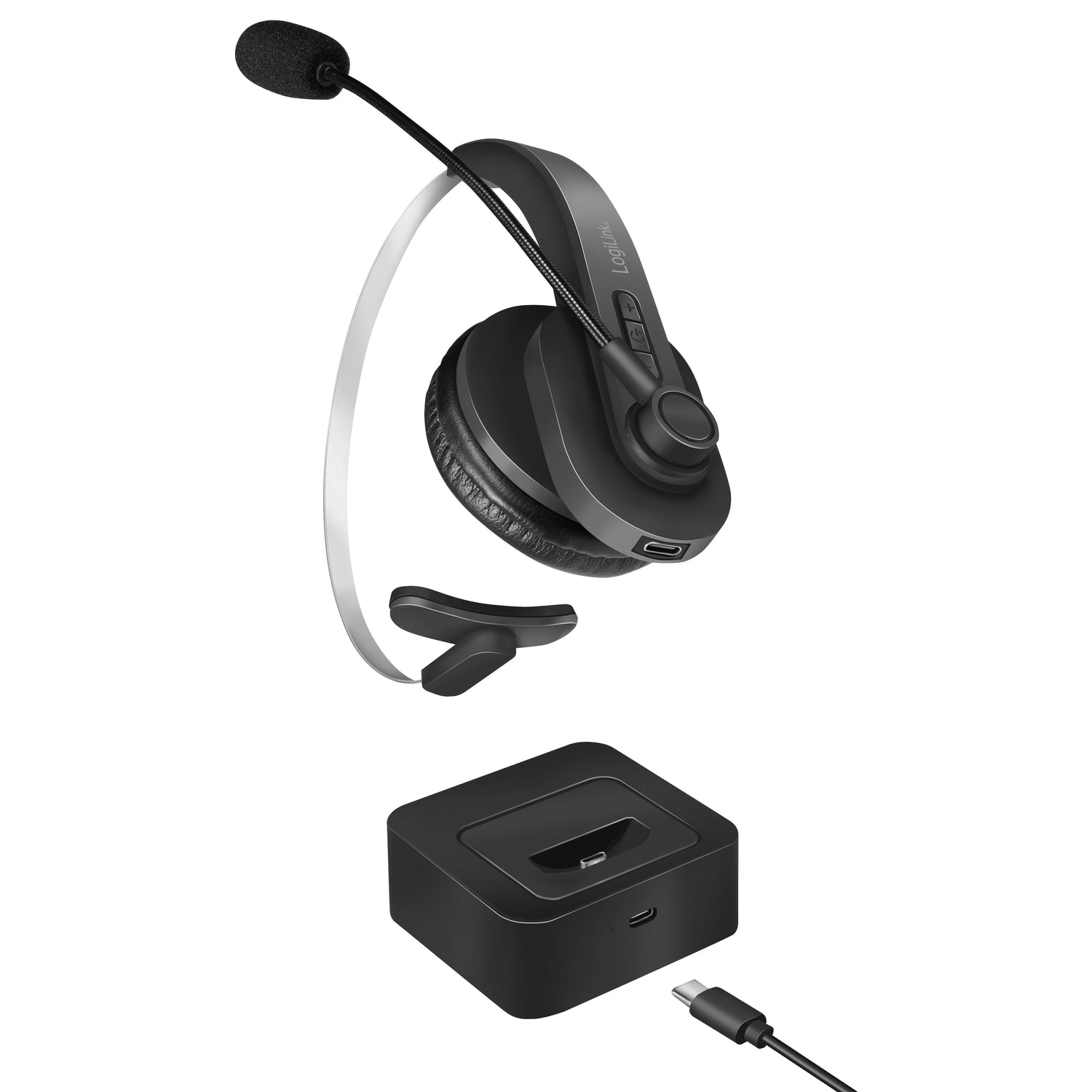 Bluetooth headset Mono incl. charging stand