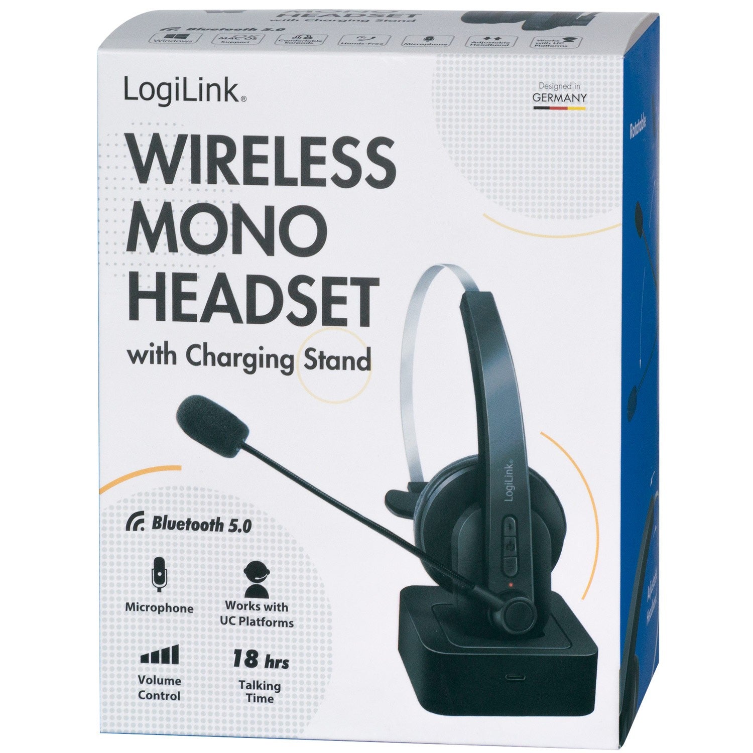 Bluetooth headset Mono incl. charging stand