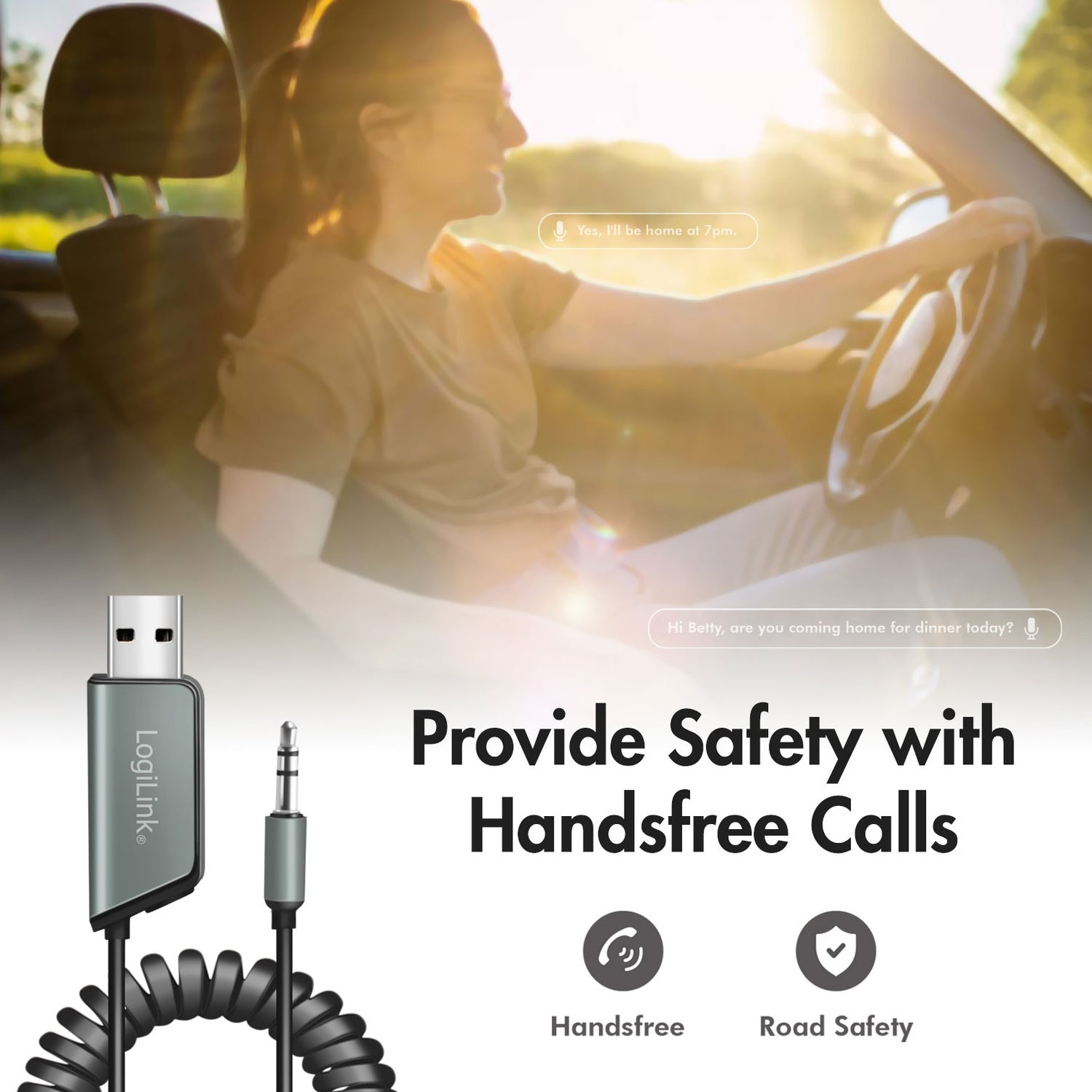 Bluetooth receiver and hands-free AUX 3.5 mm BT5.3