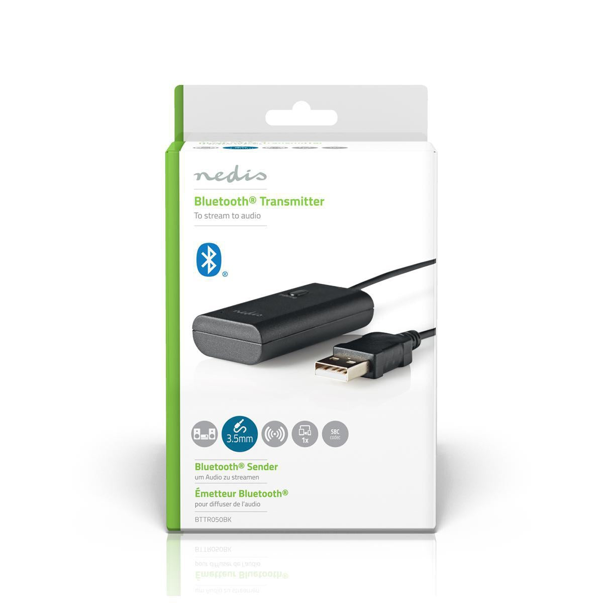 Bluetooth® transmitter | Connection input: 1x AUX / 1x USB | SBC | Up to 1 unit | Black
