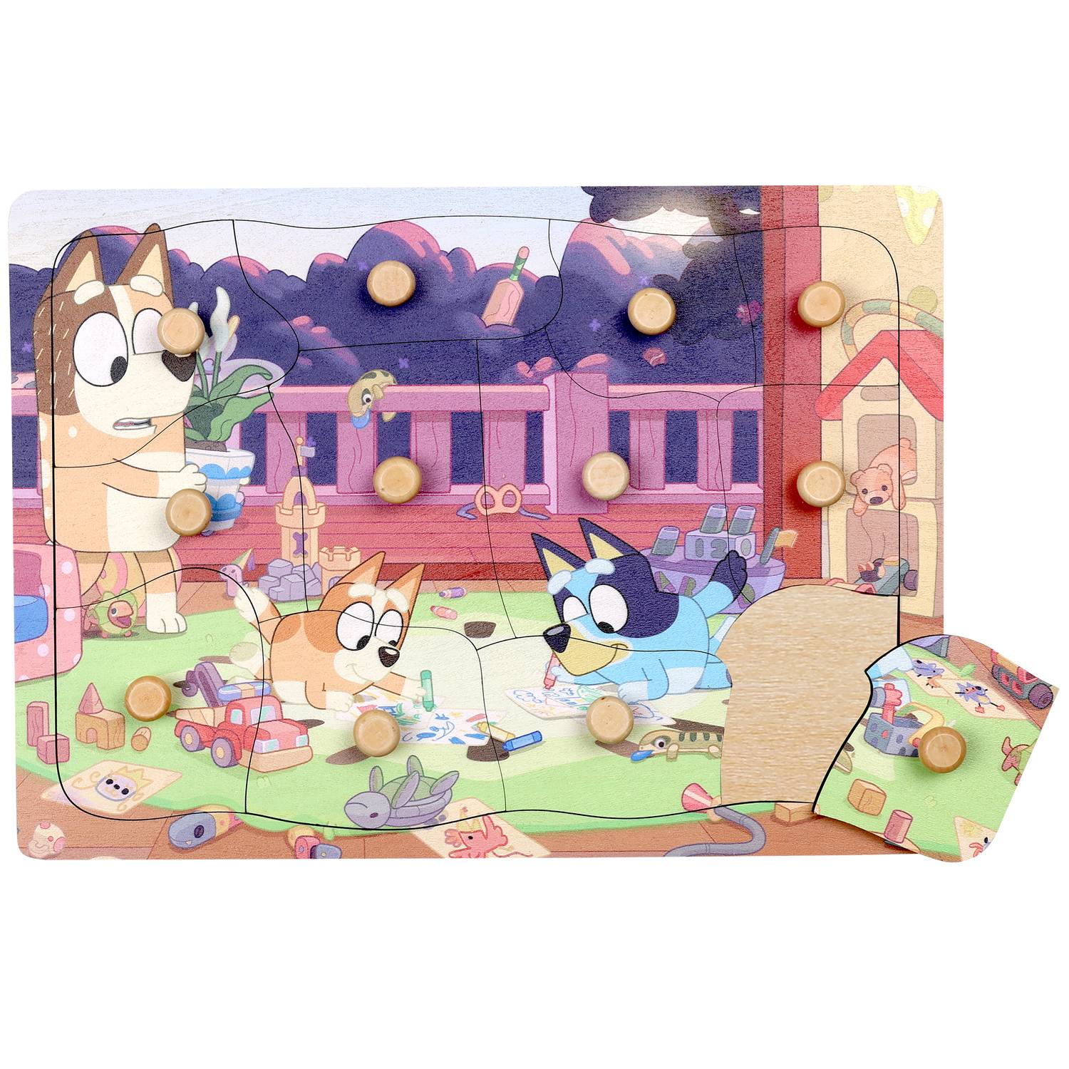 Bluey Puzzle with buds 12 pieces