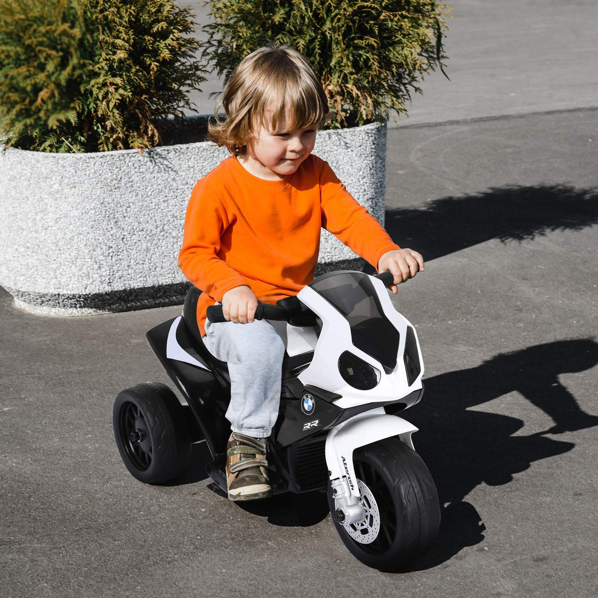 Bmw S1000Rr Licensed Electric Children'S Motorcycle Children'S Vehicle With Battery, Tricycle, Steel, Black, 66X37X44 Cm