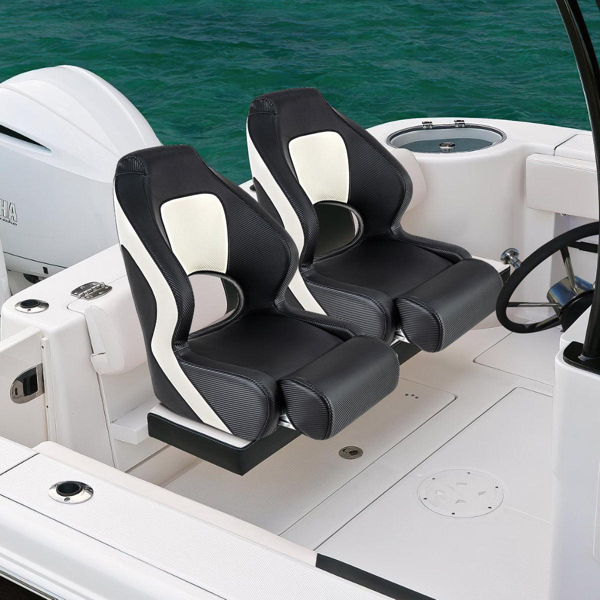 Boat Captain Bucket Seat – Waterproof PVC Leather, 330 lb
