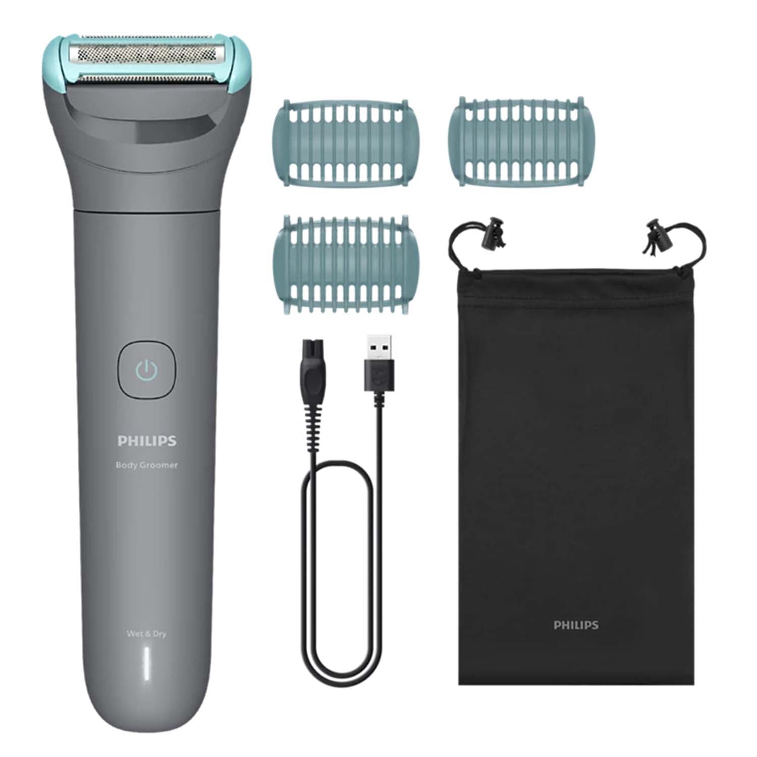 Body Groomer with Triple Protect Shaving System, 3 Combs