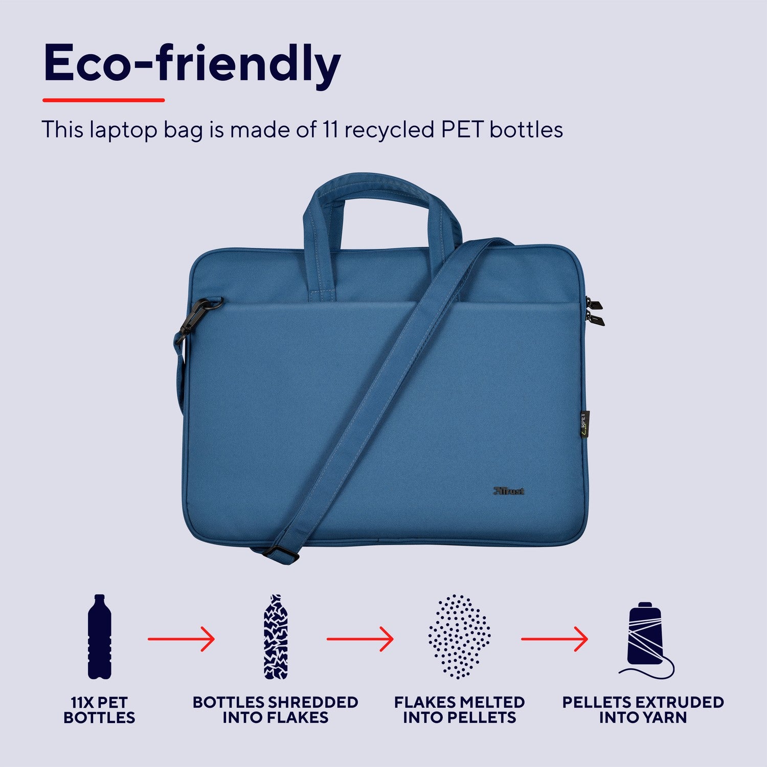 Bologna Laptop bag 16" Eco-friendly Blue