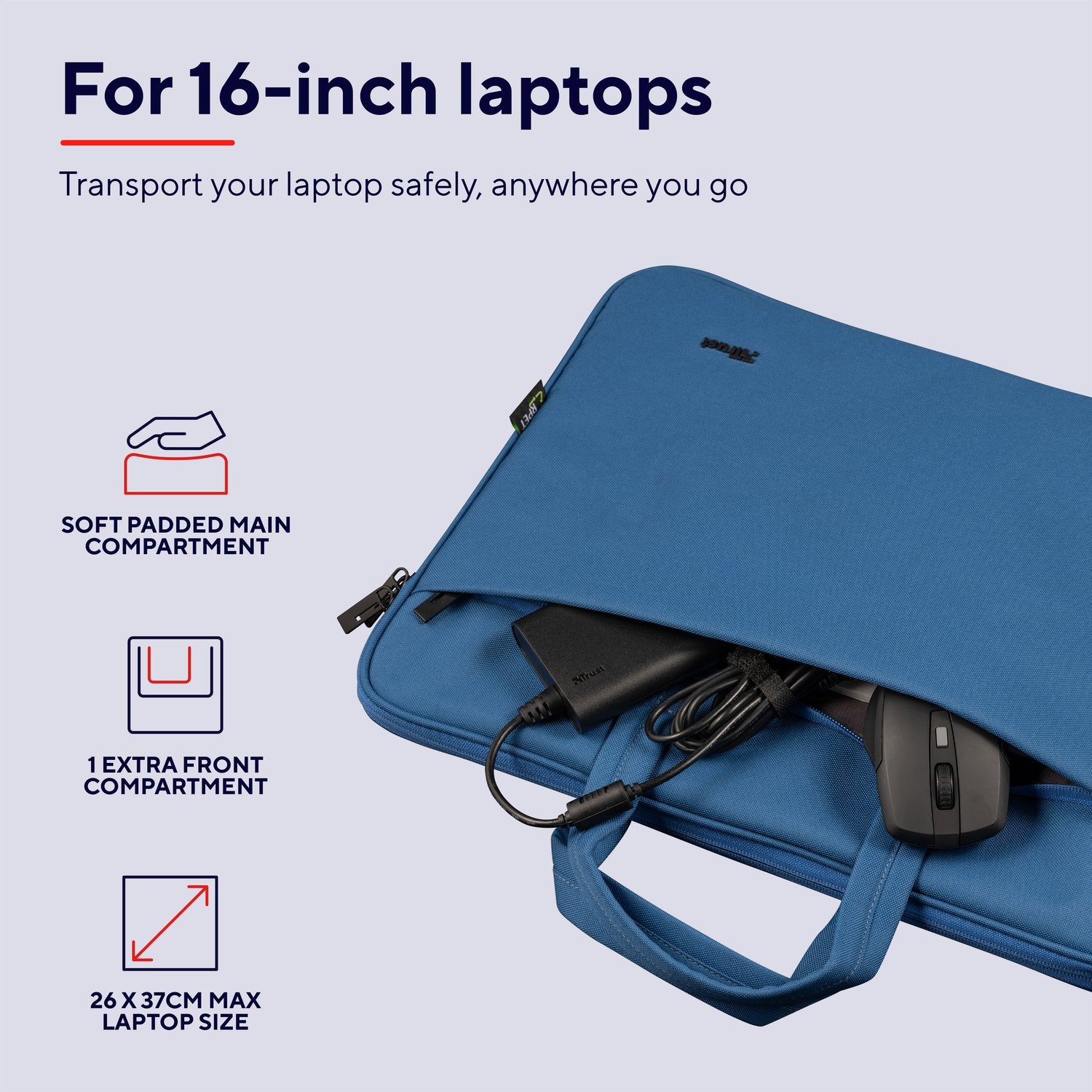 Bologna Laptop bag 16" Eco-friendly Blue