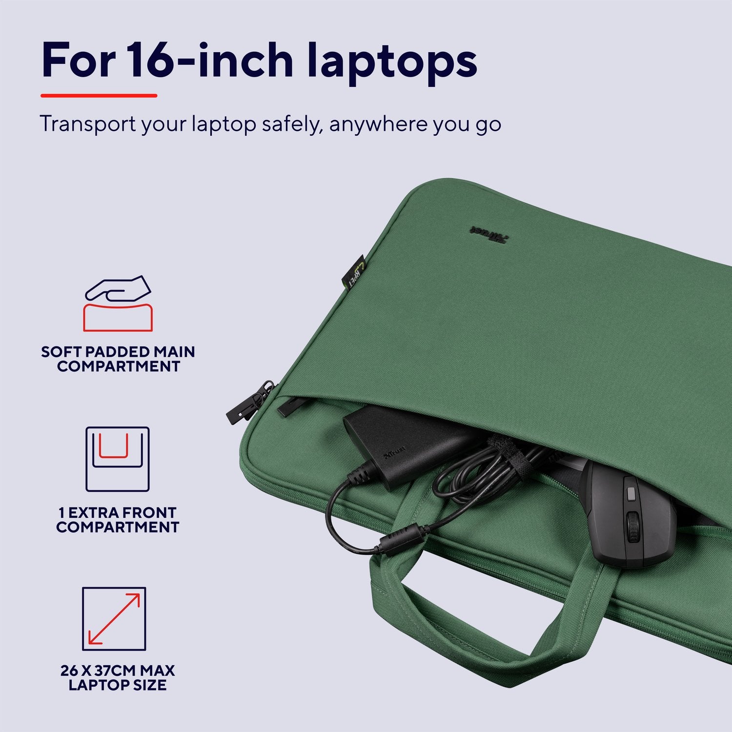 Bologna Laptop bag 16" Eco-friendly Green
