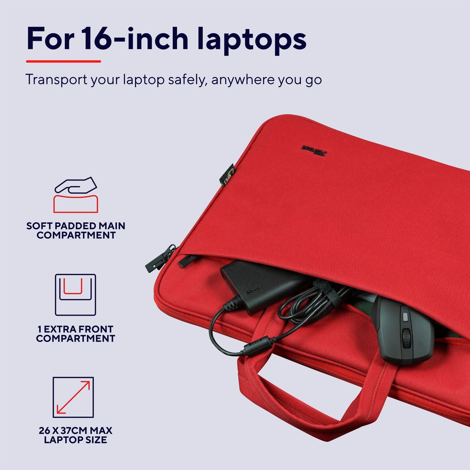 Bologna Laptop bag 16" Eco-friendly Red