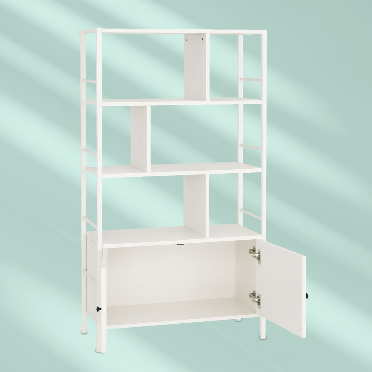 Bookcase with Storage Unit – 3 Shelves, Base Cabinet