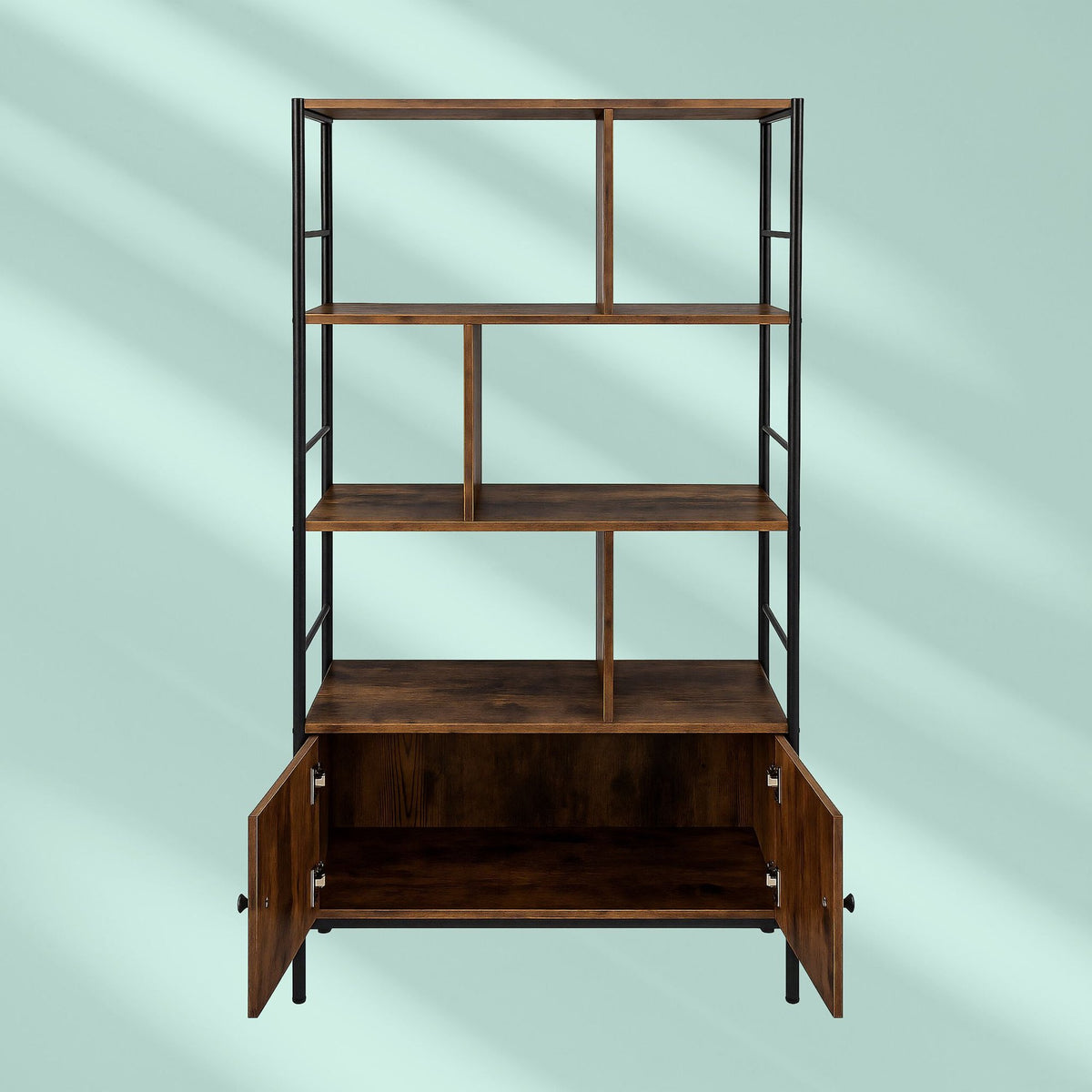 Bookcase with Storage Unit – 3 Shelves, Base Cabinet