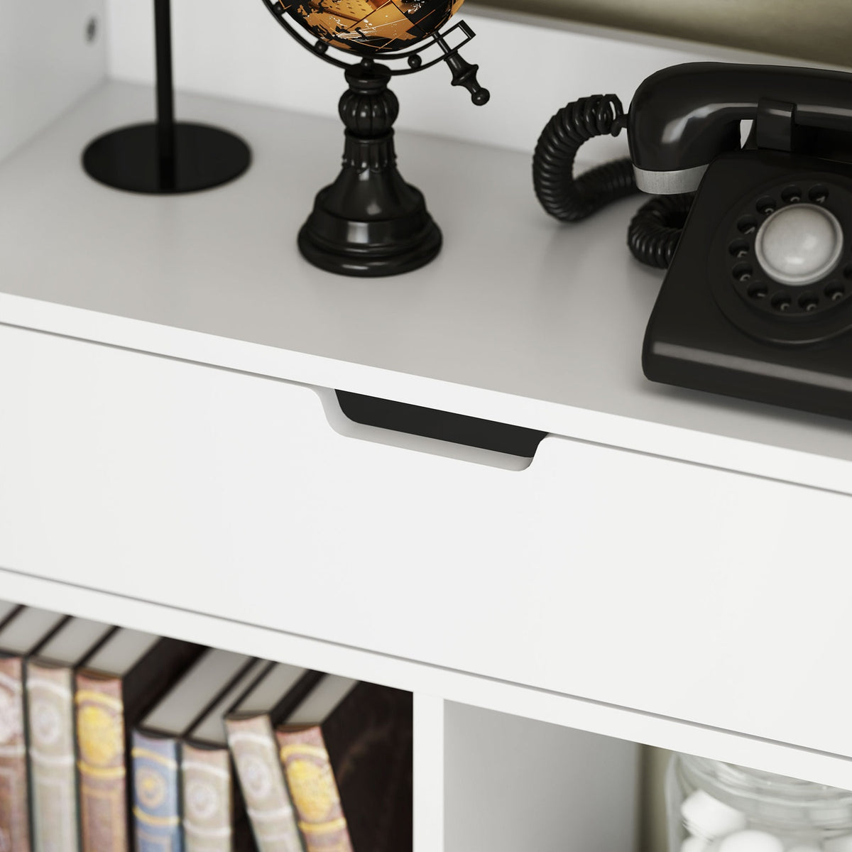 Bookshelf Standing Shelf with 9 Shelves, 1 Drawer, Storage Shelf with Anti-Tilt Safety, Office Shelf for Living Room, Office, 60 x 26 x 158 cm, White