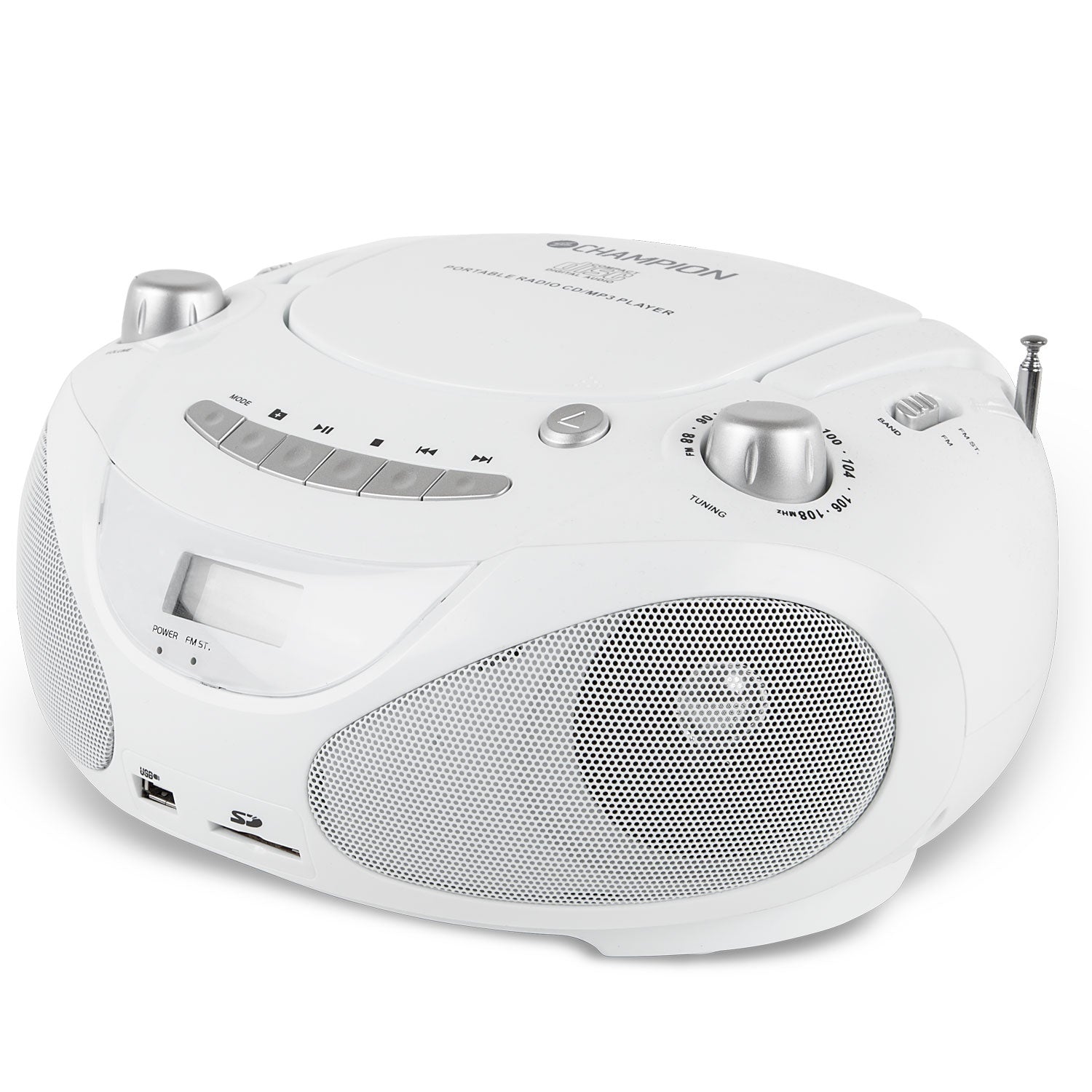 Boombox CD/Radio/MP3/USB White