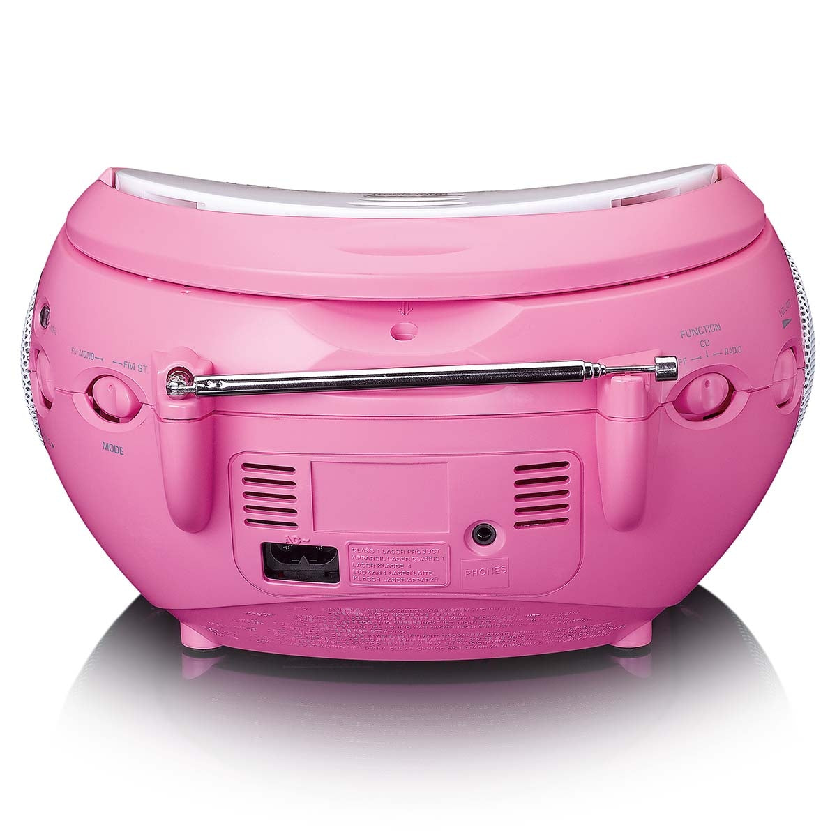 Boombox with CD player FM radio and stickers Pink