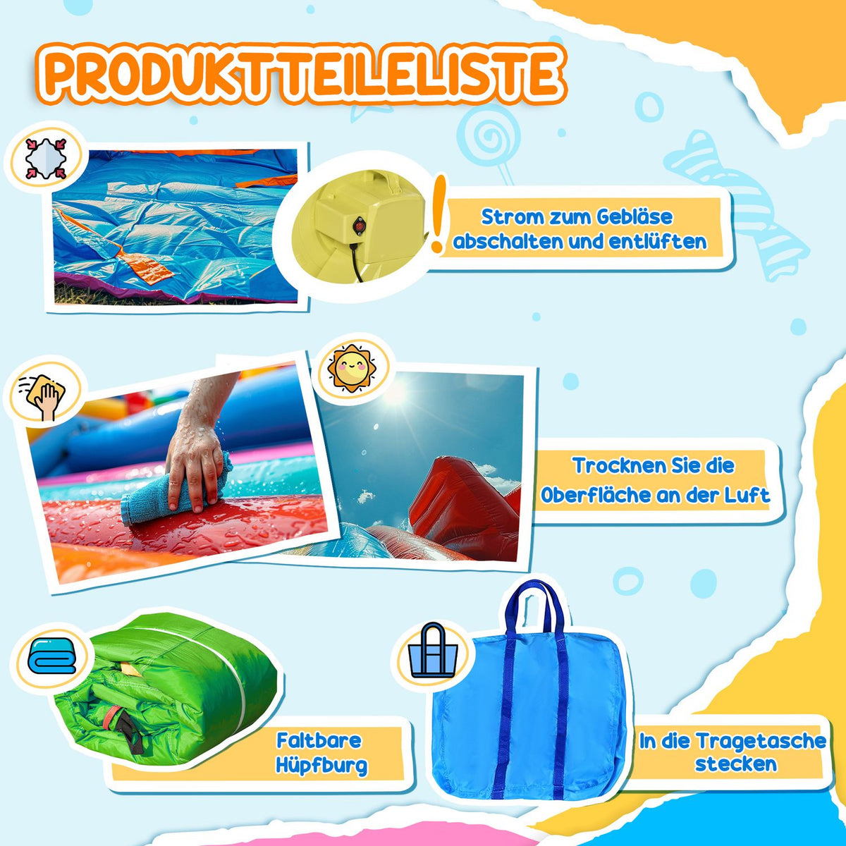 Bouncy Castle Inflatable Blower Water Slide Play Pool Water Play Center Children From 3 Years 380X285X225Cm