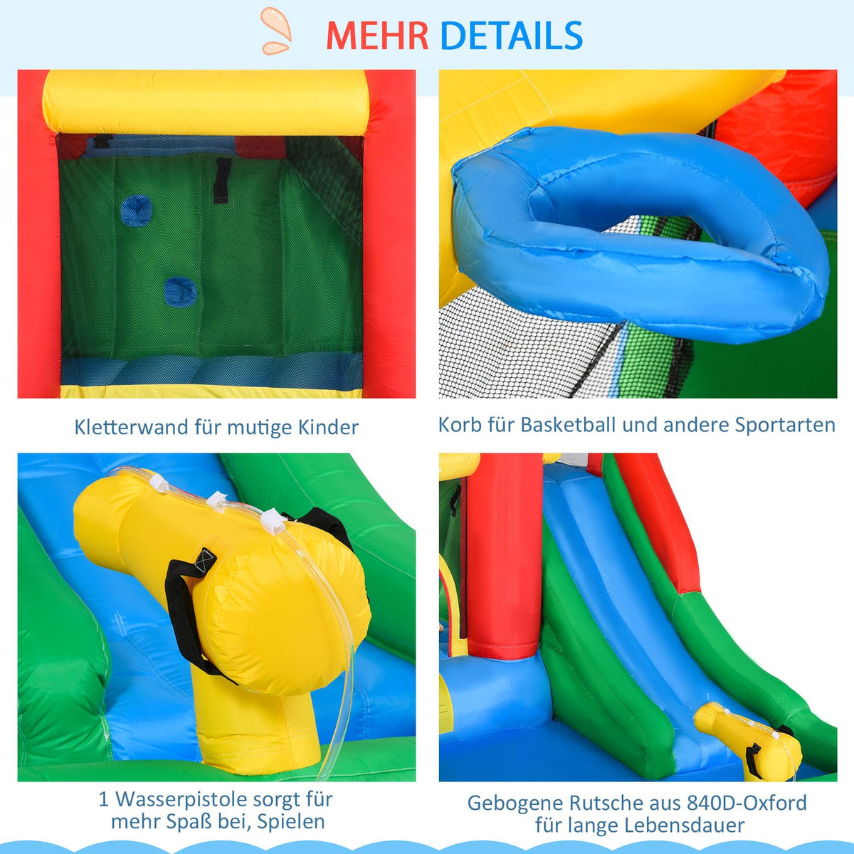Bouncy Castle With Slide Blower Inflatable Water Slide For 4 Children Garden Xxl Jumping Castle For 3-8 Years 330 X245X215Cm